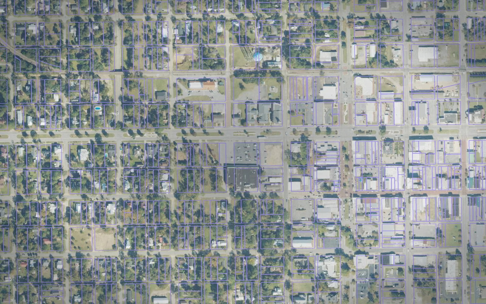 Parcel boundaries over aerial imagery of Ben Hill County, Georgia