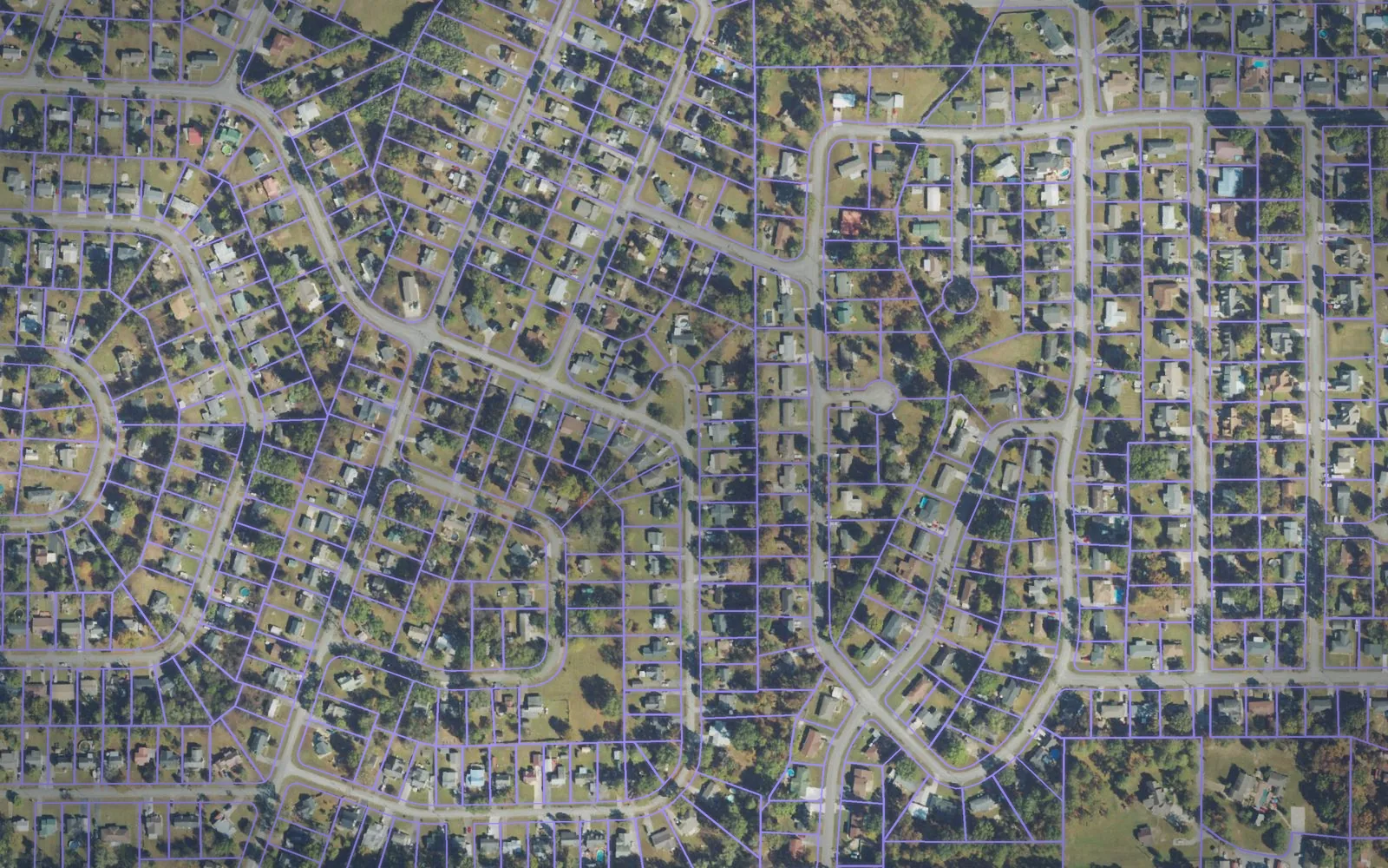 Parcel boundaries over aerial imagery of Catoosa County, Georgia