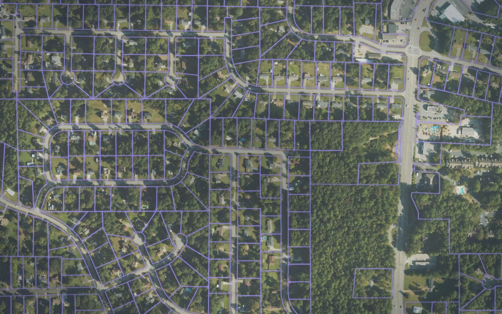 Parcel boundaries over aerial imagery of Douglas County, Georgia