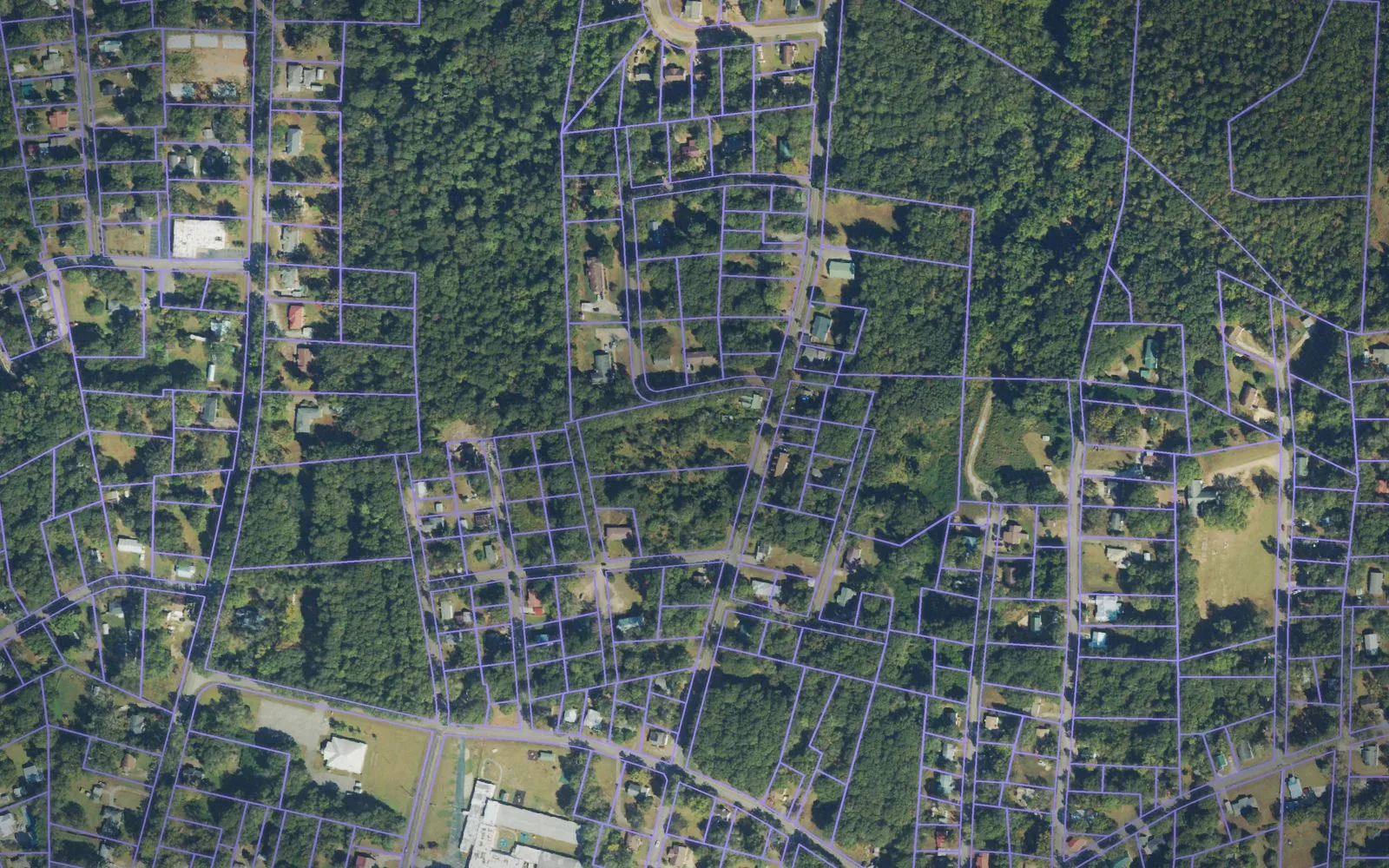 Parcel boundaries over aerial imagery of Hart County, Georgia