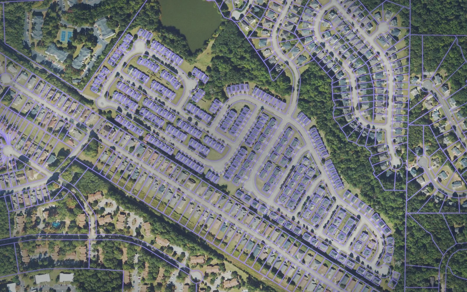 Parcel boundaries over aerial imagery of Newton County, Georgia