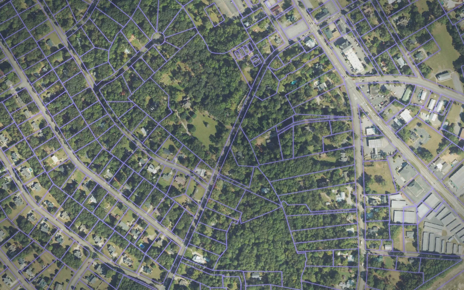 Parcel boundaries over aerial imagery of Oconee County, Georgia