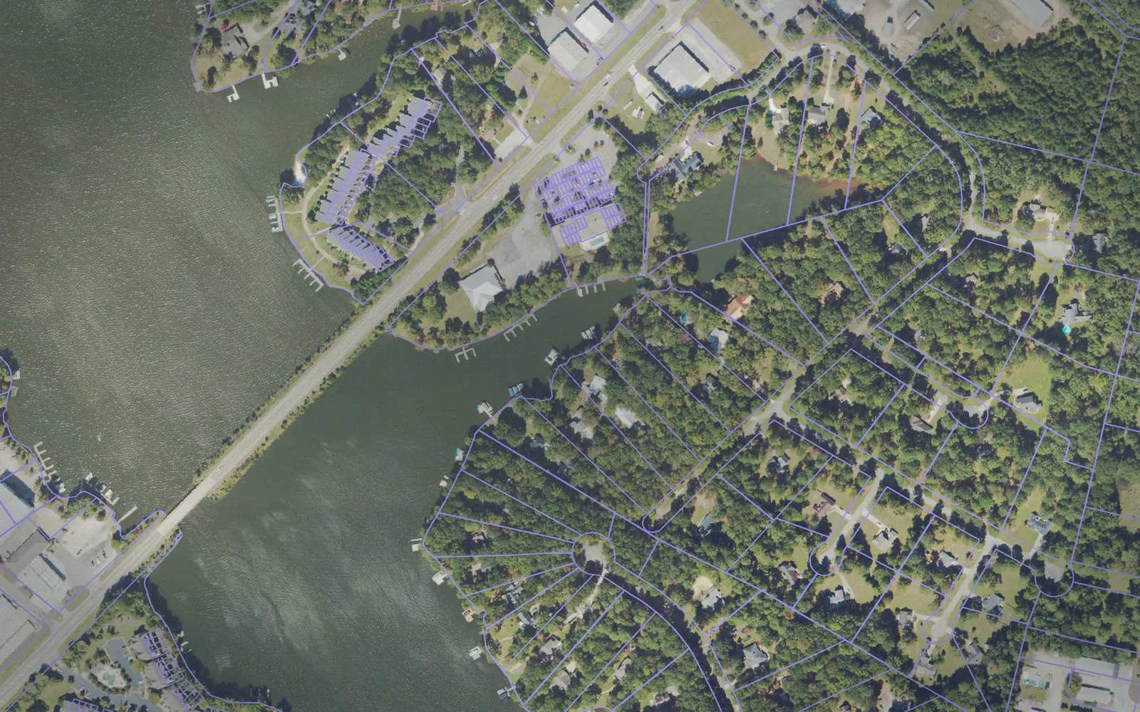 Parcel boundaries over aerial imagery of Putnam County, Georgia
