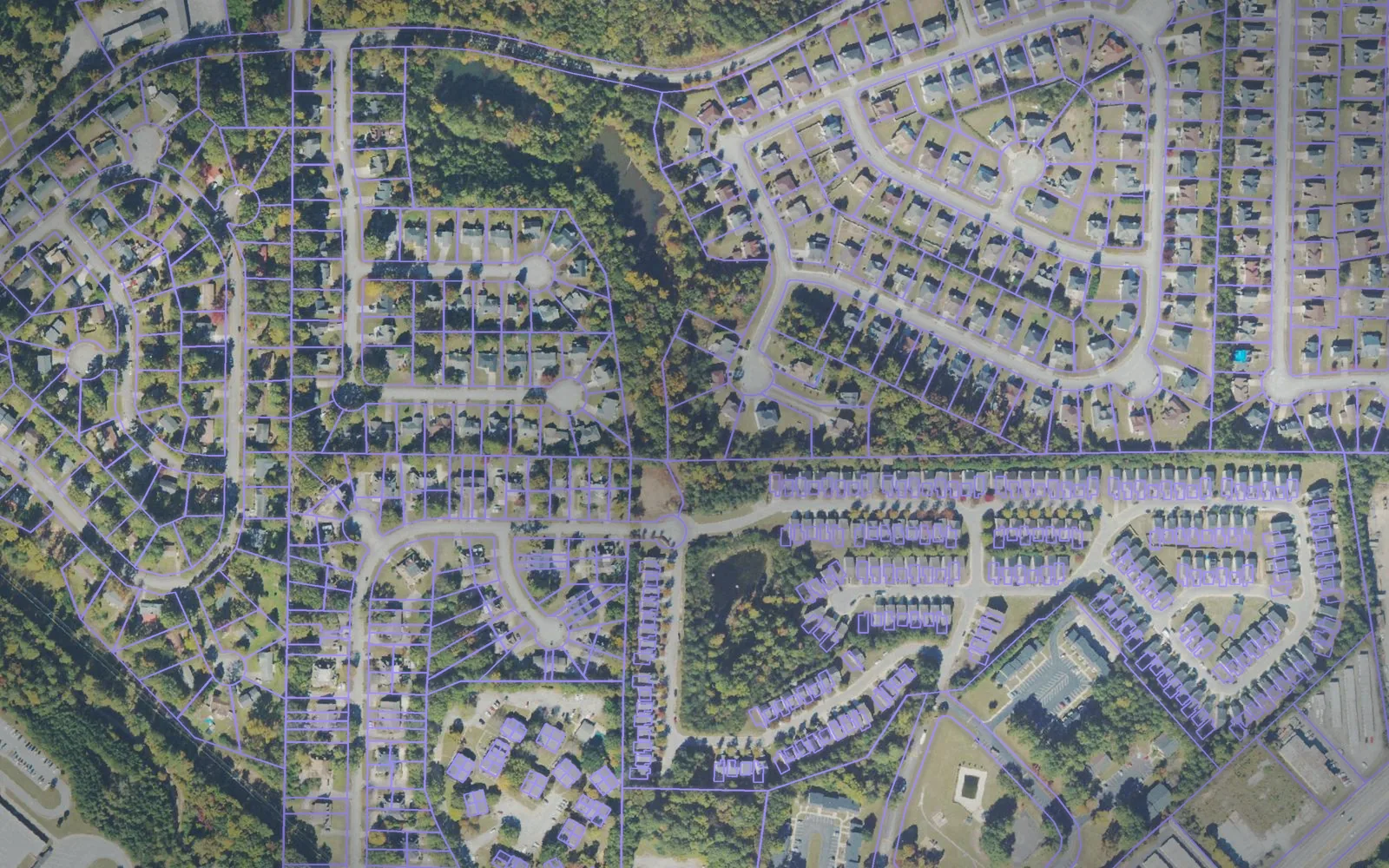 Parcel boundaries over aerial imagery of Rockdale County, Georgia