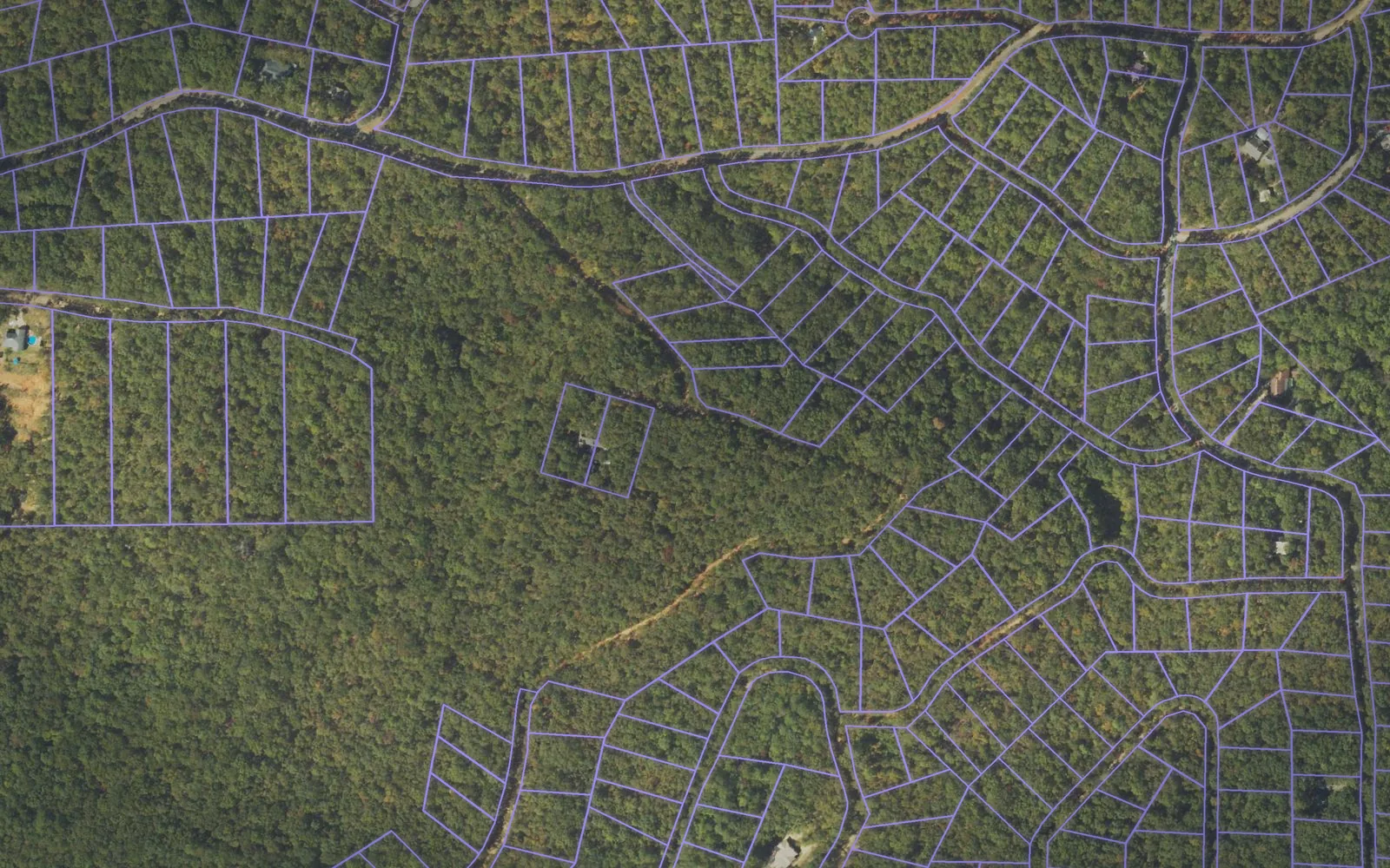 Parcel boundaries over aerial imagery of Talbot County, Georgia