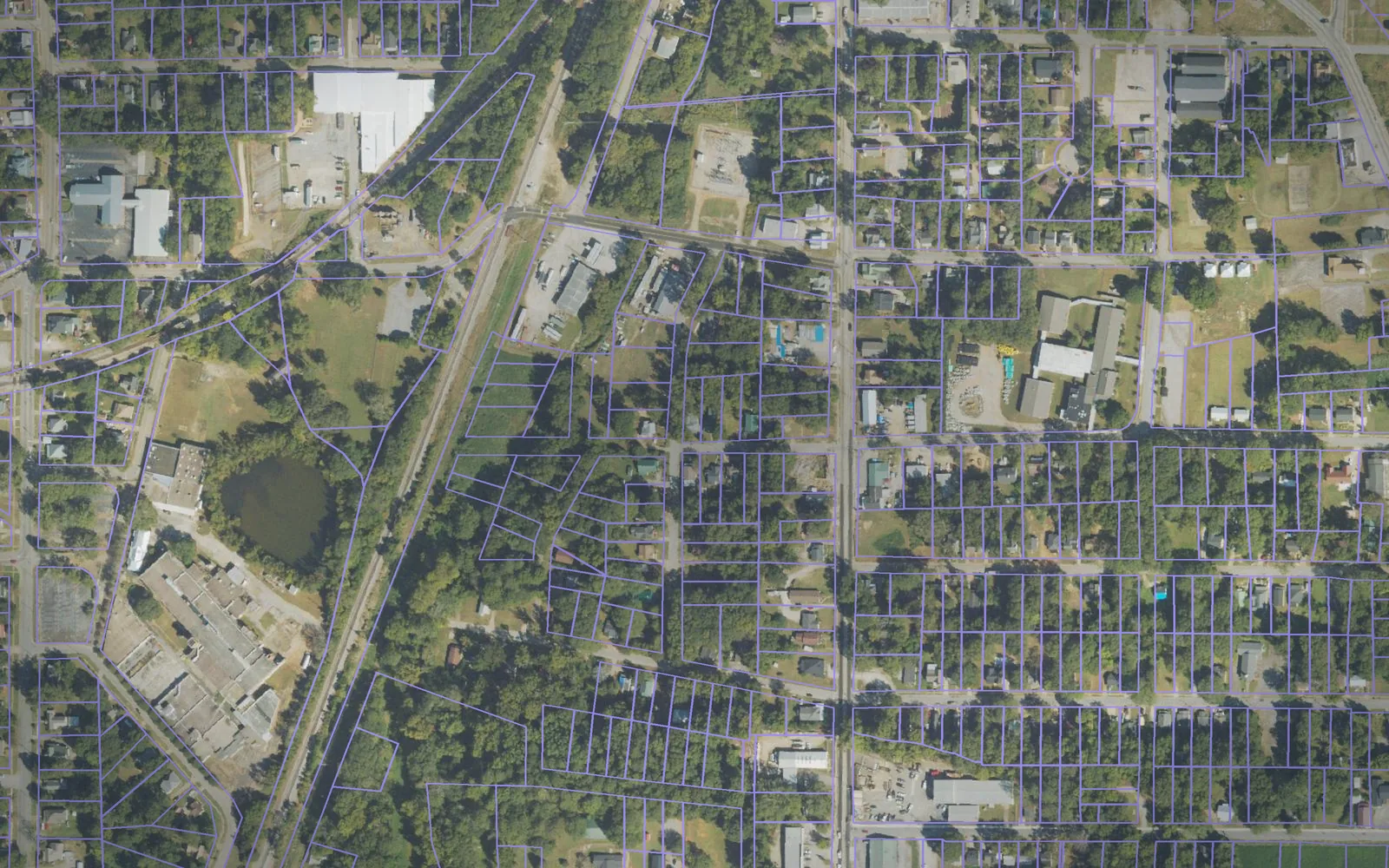 Parcel boundaries over aerial imagery of Troup County, Georgia