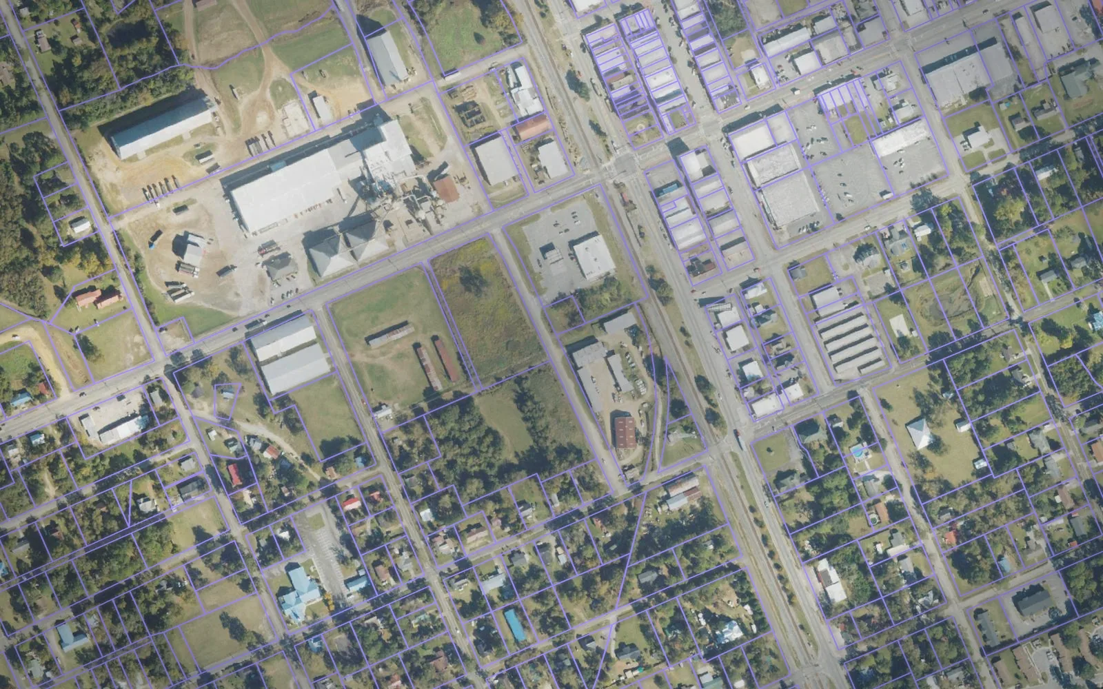 Parcel boundaries over aerial imagery of Turner County, Georgia