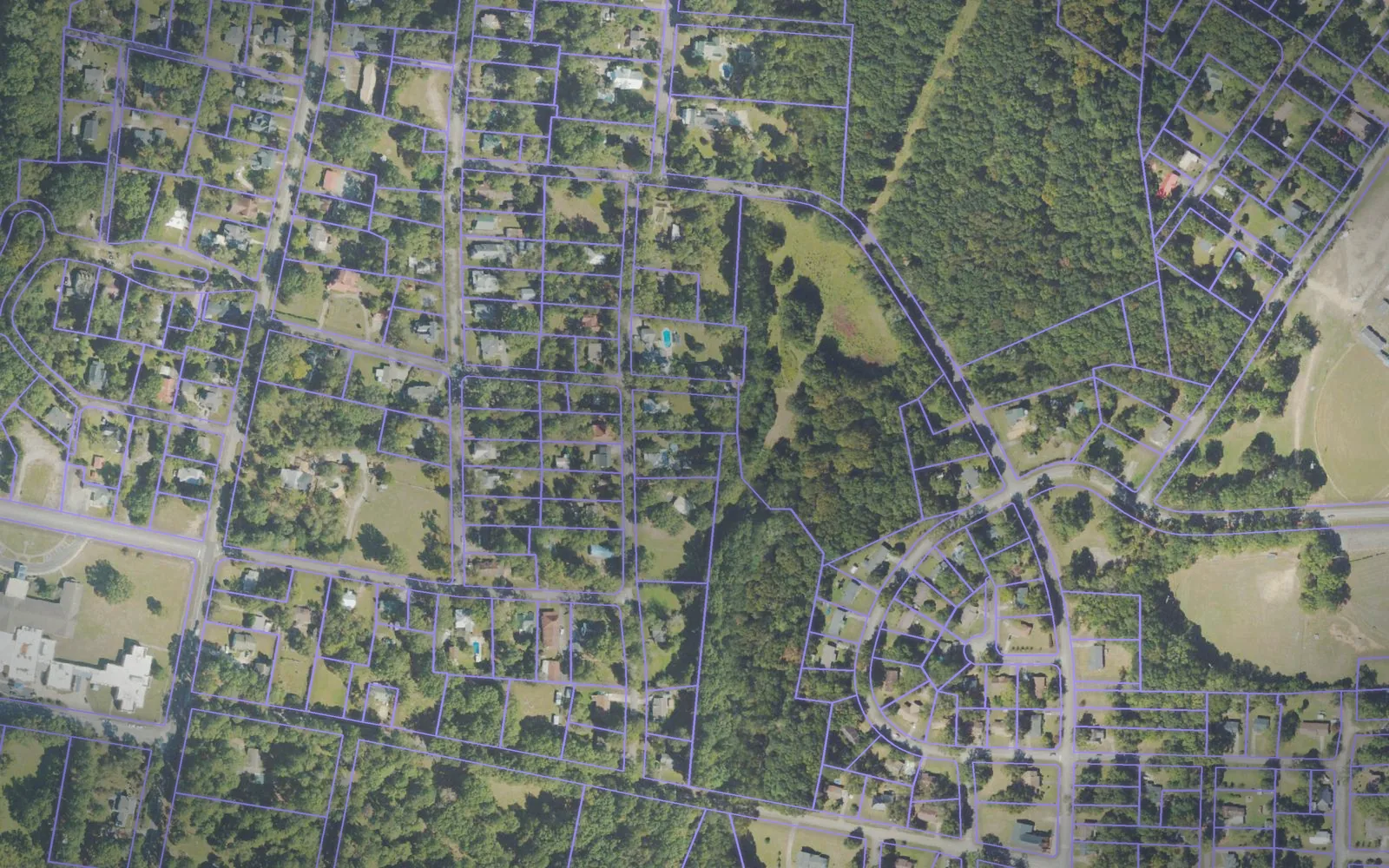Parcel boundaries over aerial imagery of Wilkes County, Georgia
