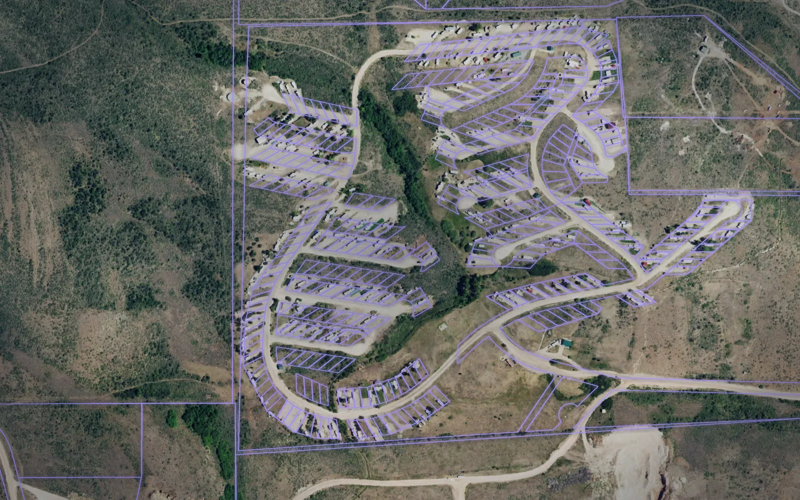 Parcel boundaries over aerial imagery of Bear Lake County, Idaho