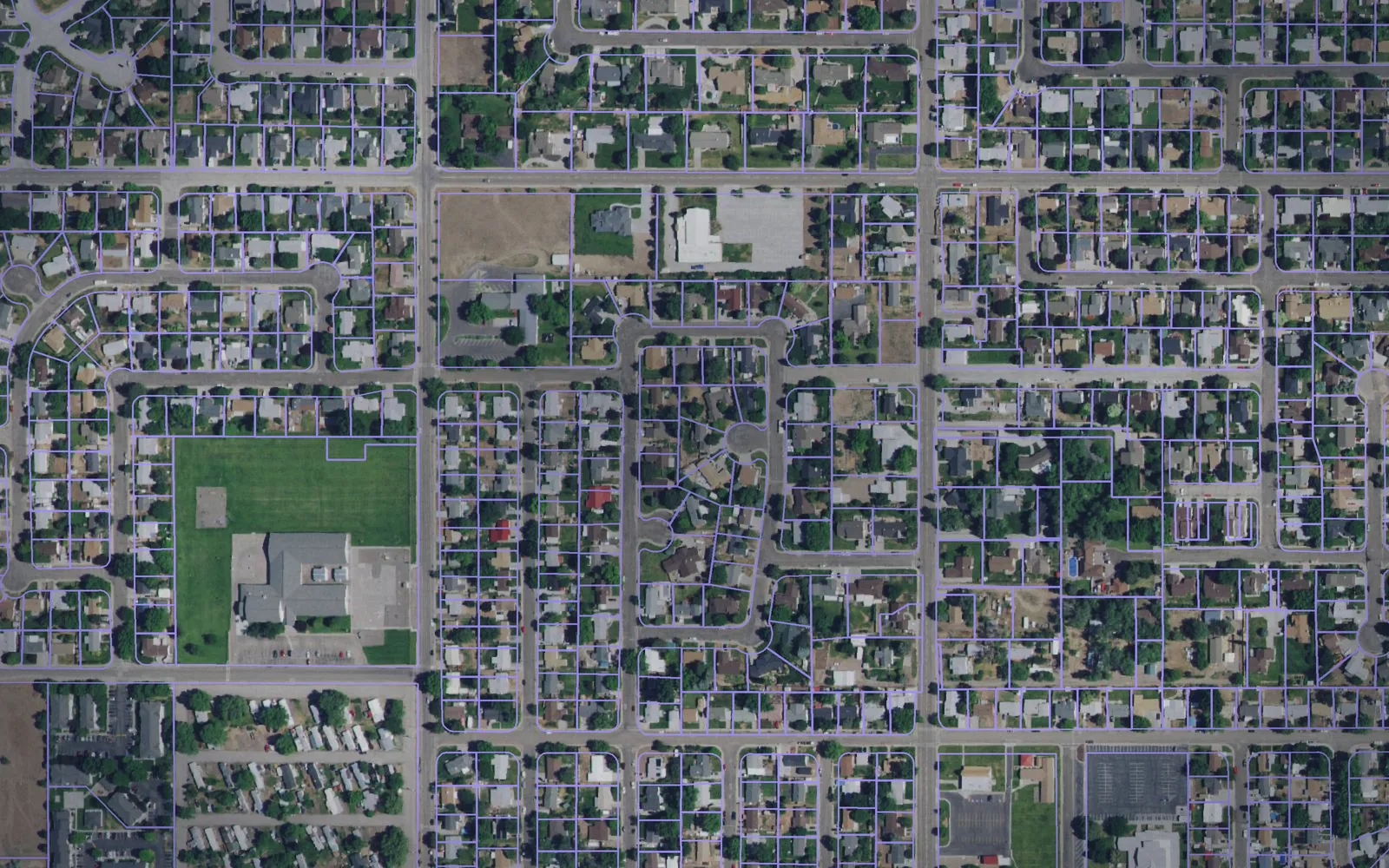 Parcel boundaries over aerial imagery of Elmore County, Idaho
