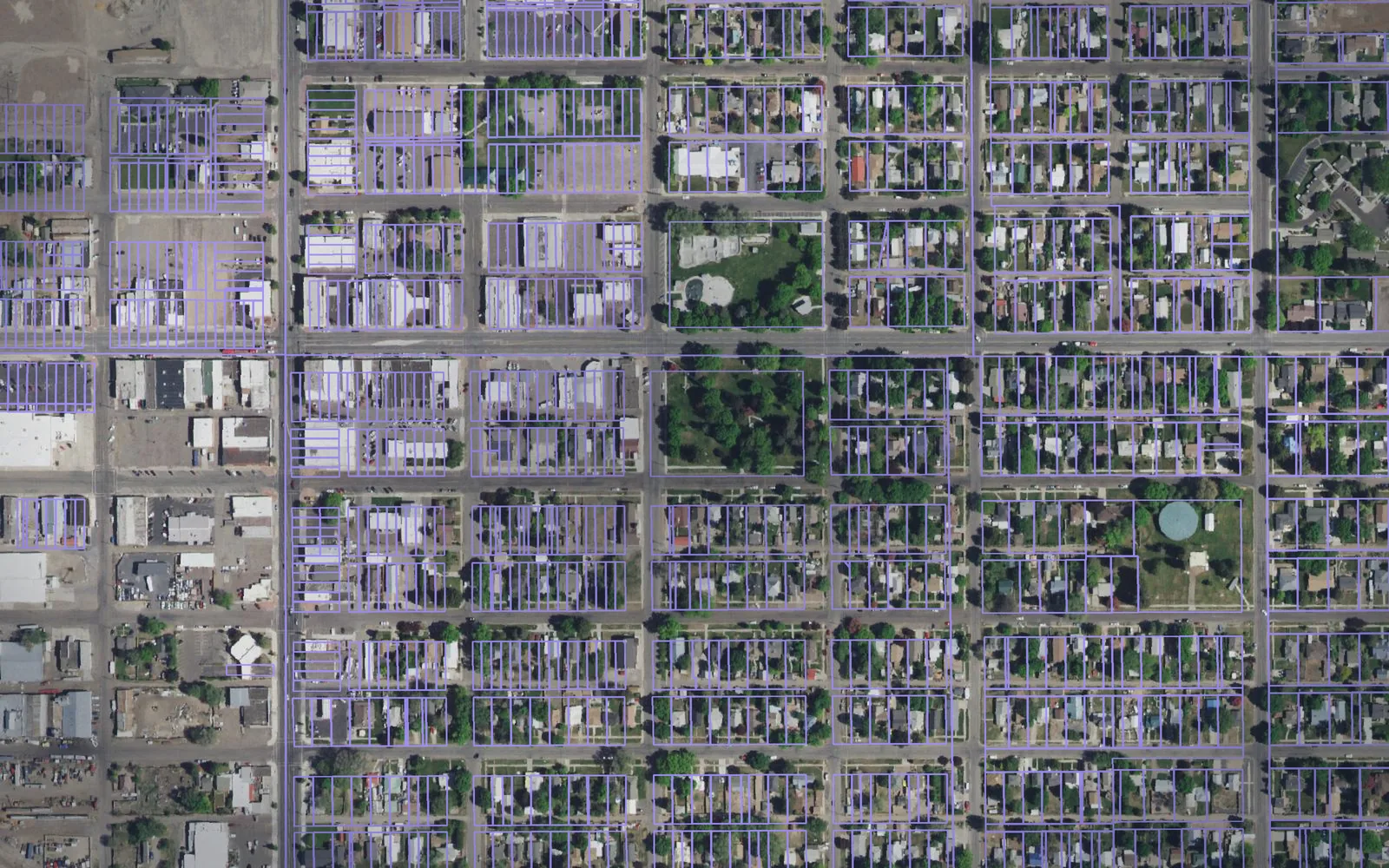 Parcel boundaries over aerial imagery of Jerome County, Idaho