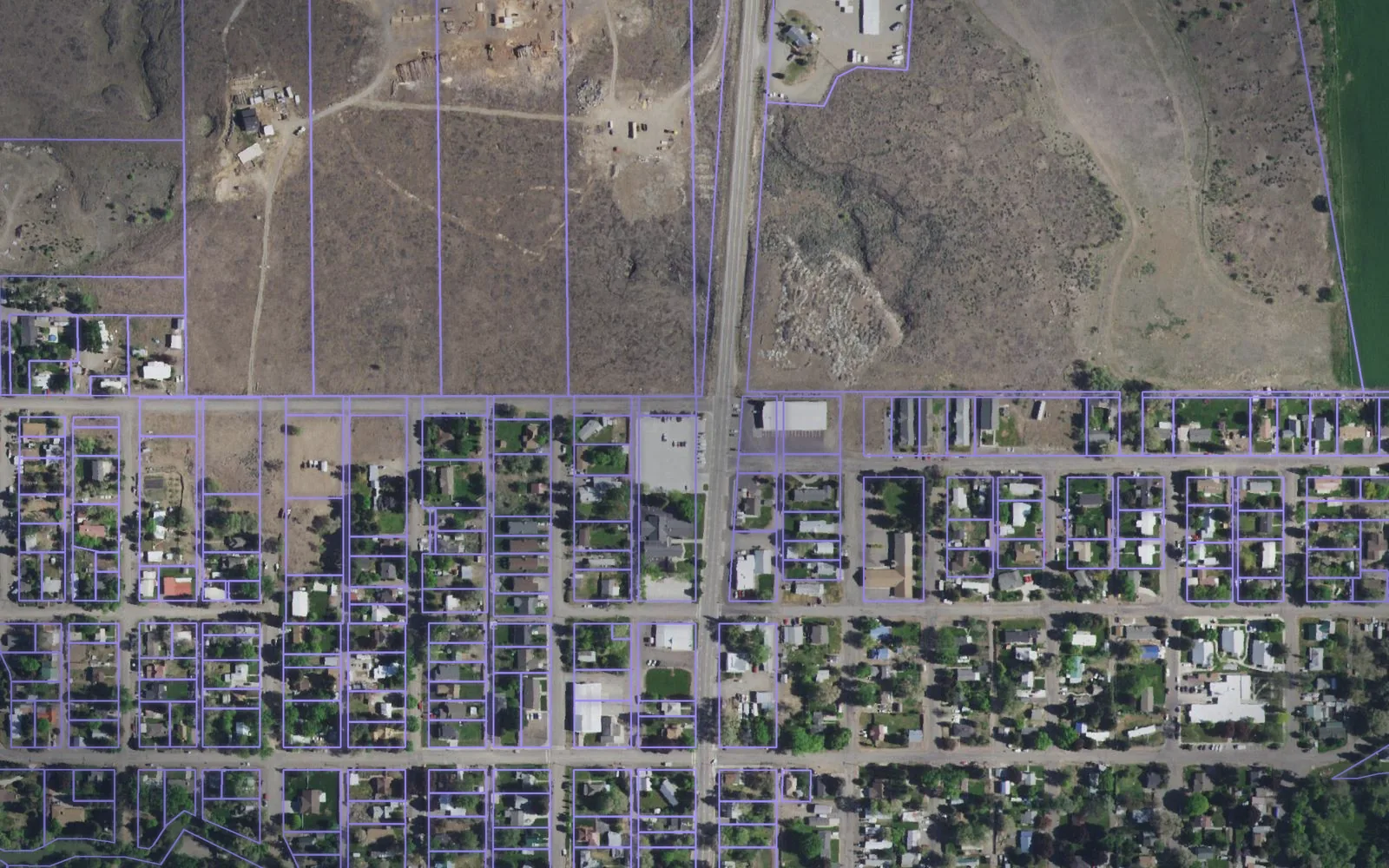 Parcel boundaries over aerial imagery of Lincoln County, Idaho