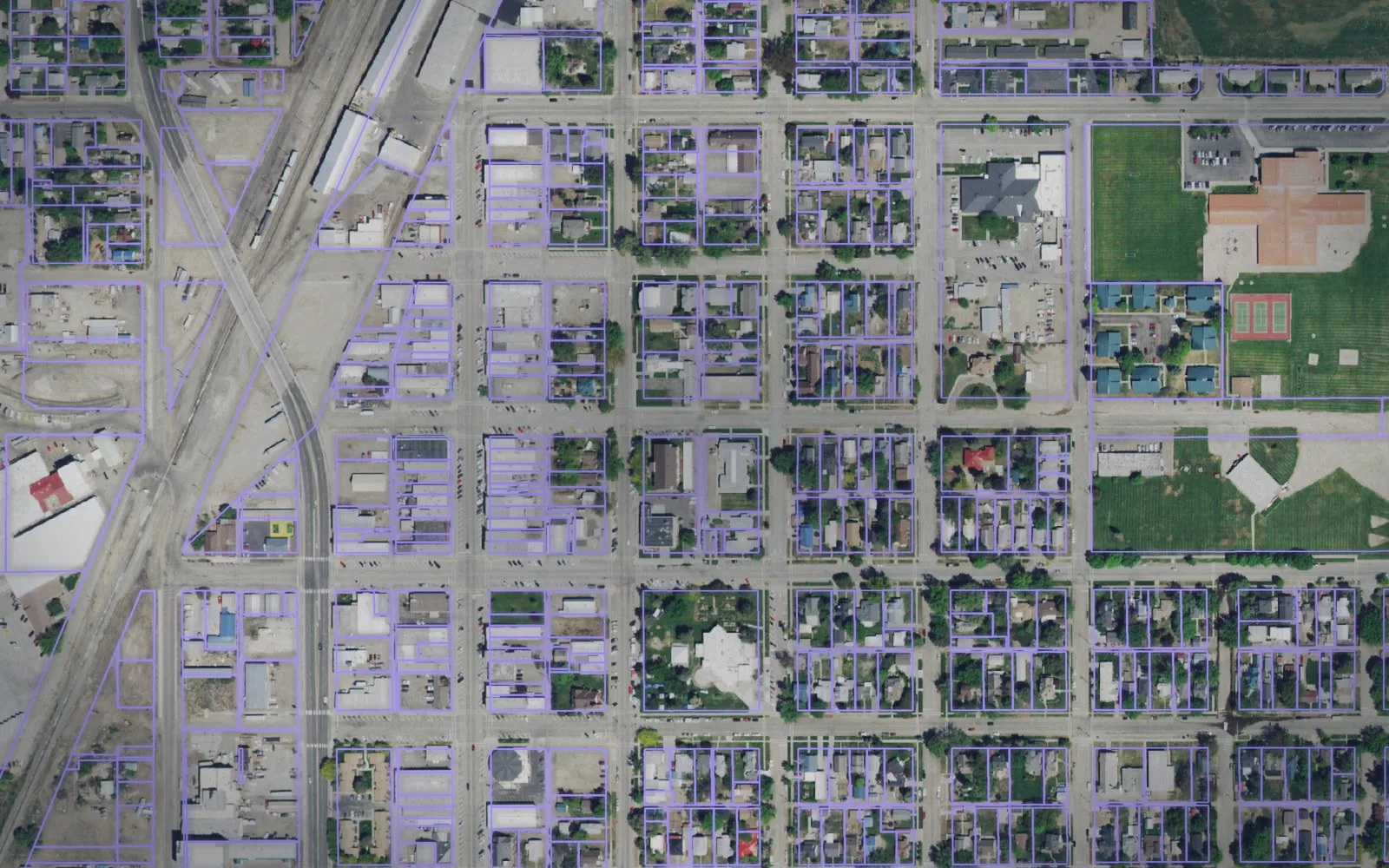 Parcel boundaries over aerial imagery of Payette County, Idaho