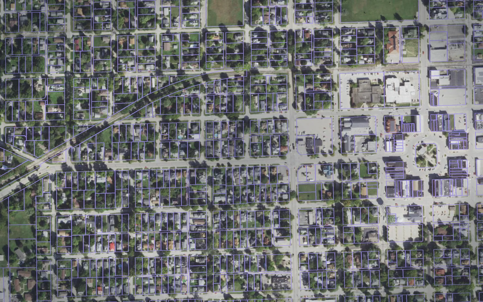 Parcel boundaries over aerial imagery of De Witt County, Illinois