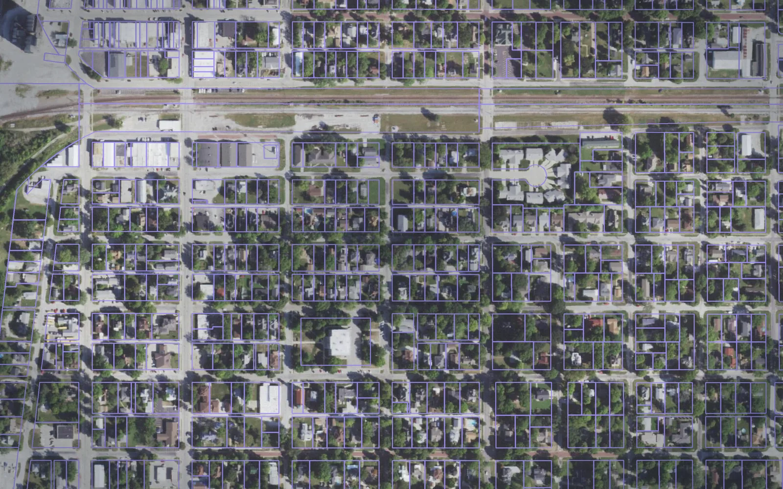 Parcel boundaries over aerial imagery of Douglas County, Illinois