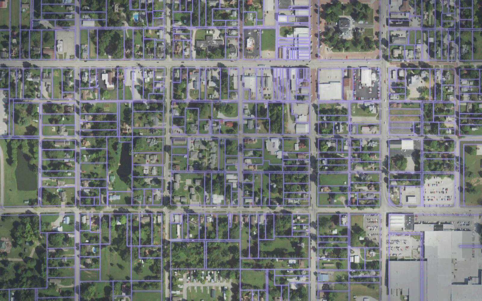 Parcel boundaries over aerial imagery of Edwards County, Illinois