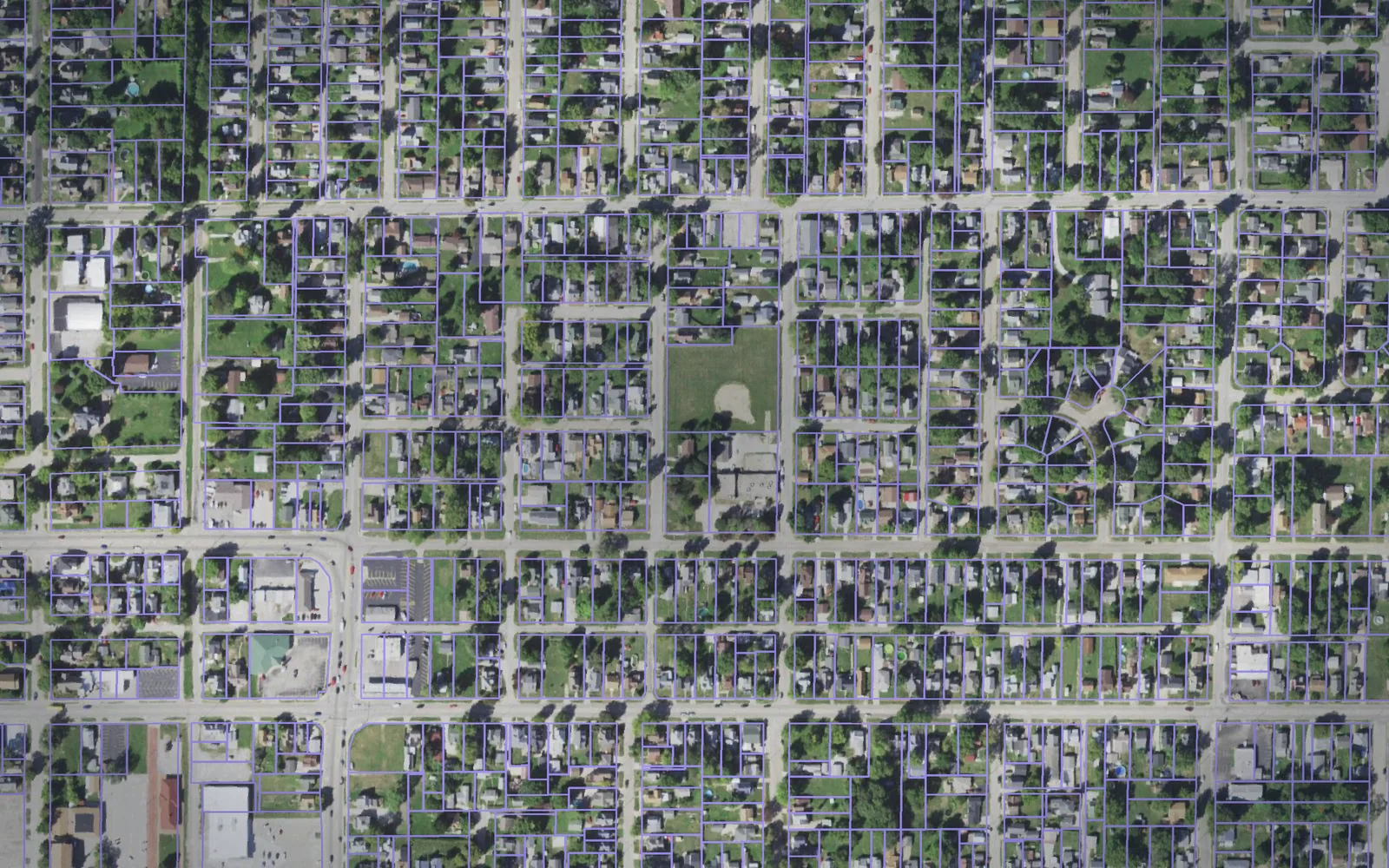 Parcel boundaries over aerial imagery of Fulton County, Illinois