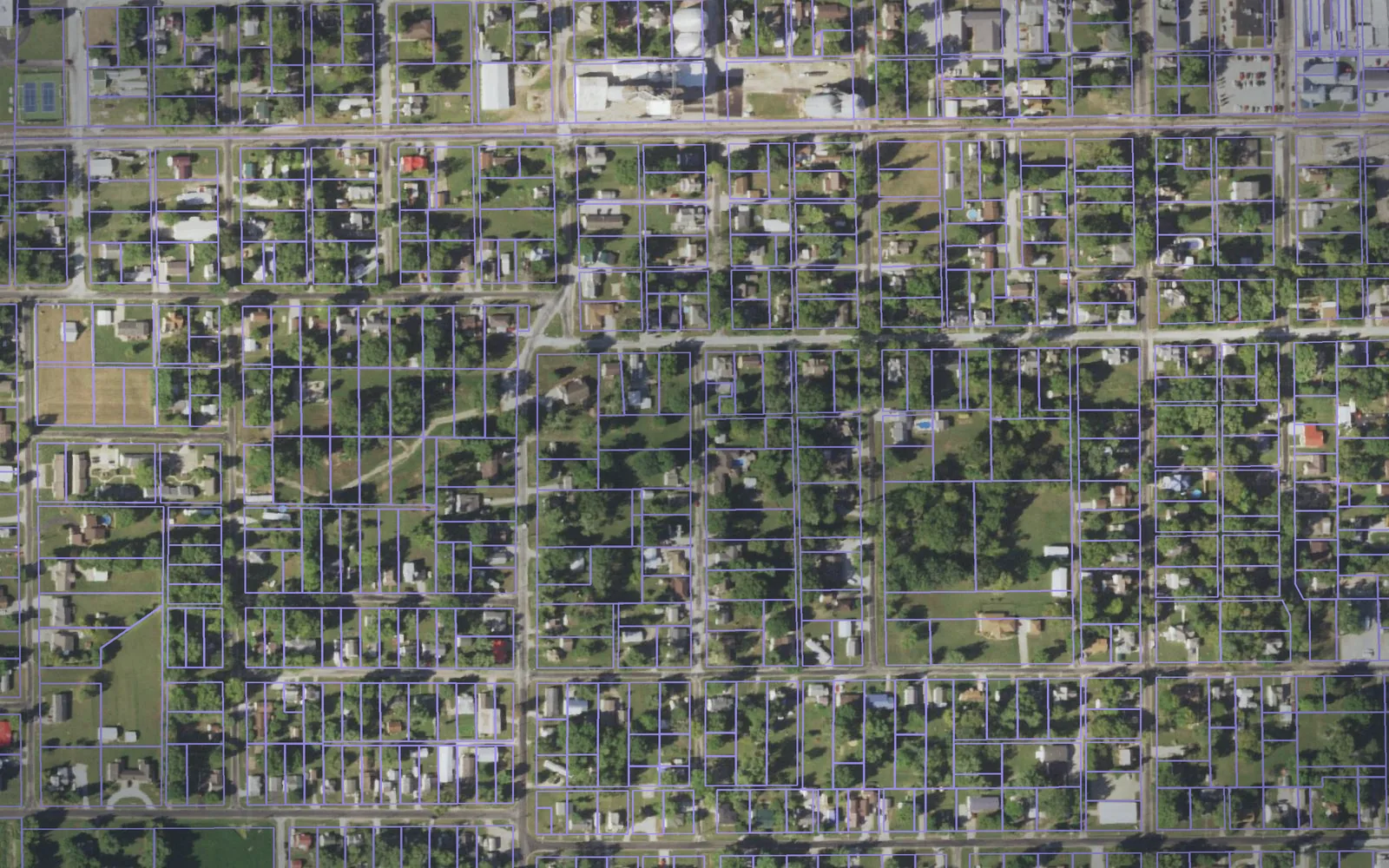 Parcel boundaries over aerial imagery of Jasper County, Illinois