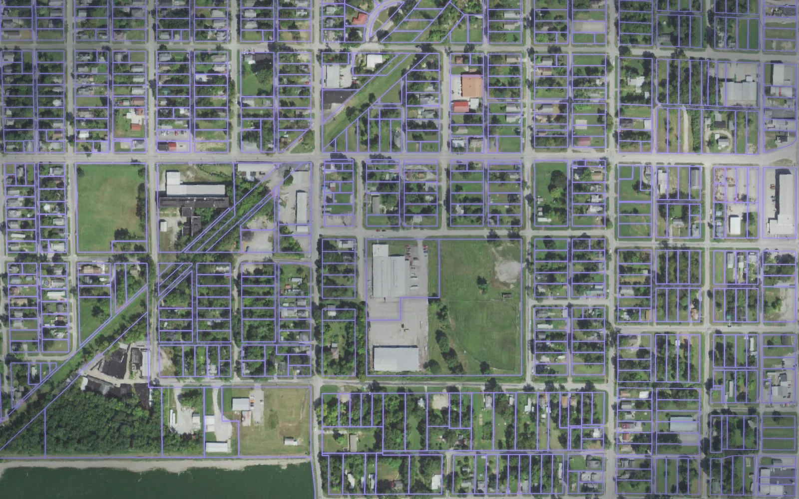 Parcel boundaries over aerial imagery of Jefferson County, Illinois