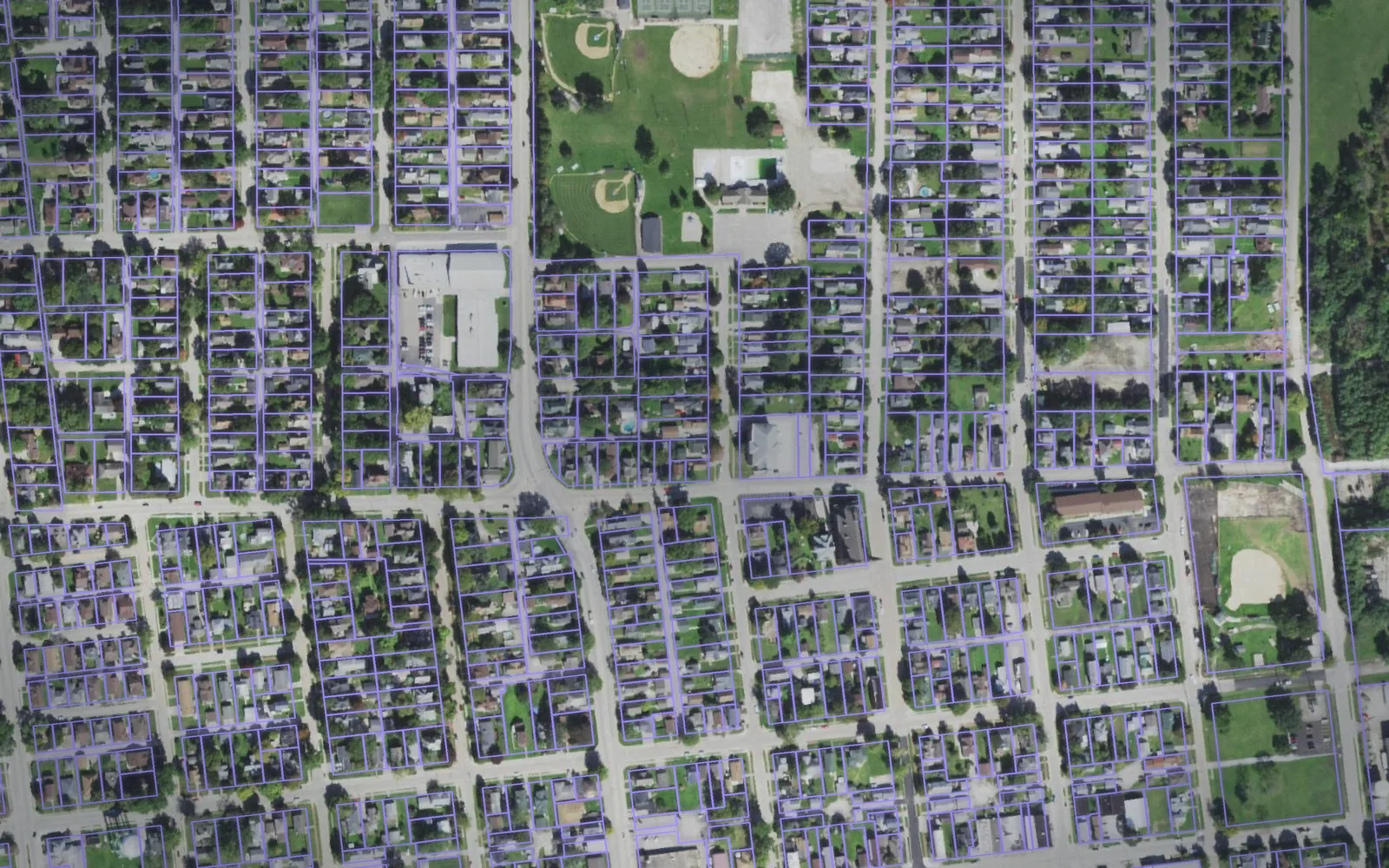 Parcel boundaries over aerial imagery of LaSalle County, Illinois