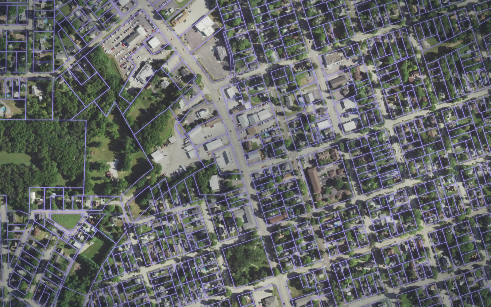 Parcel boundaries over aerial imagery of Lee County, Illinois