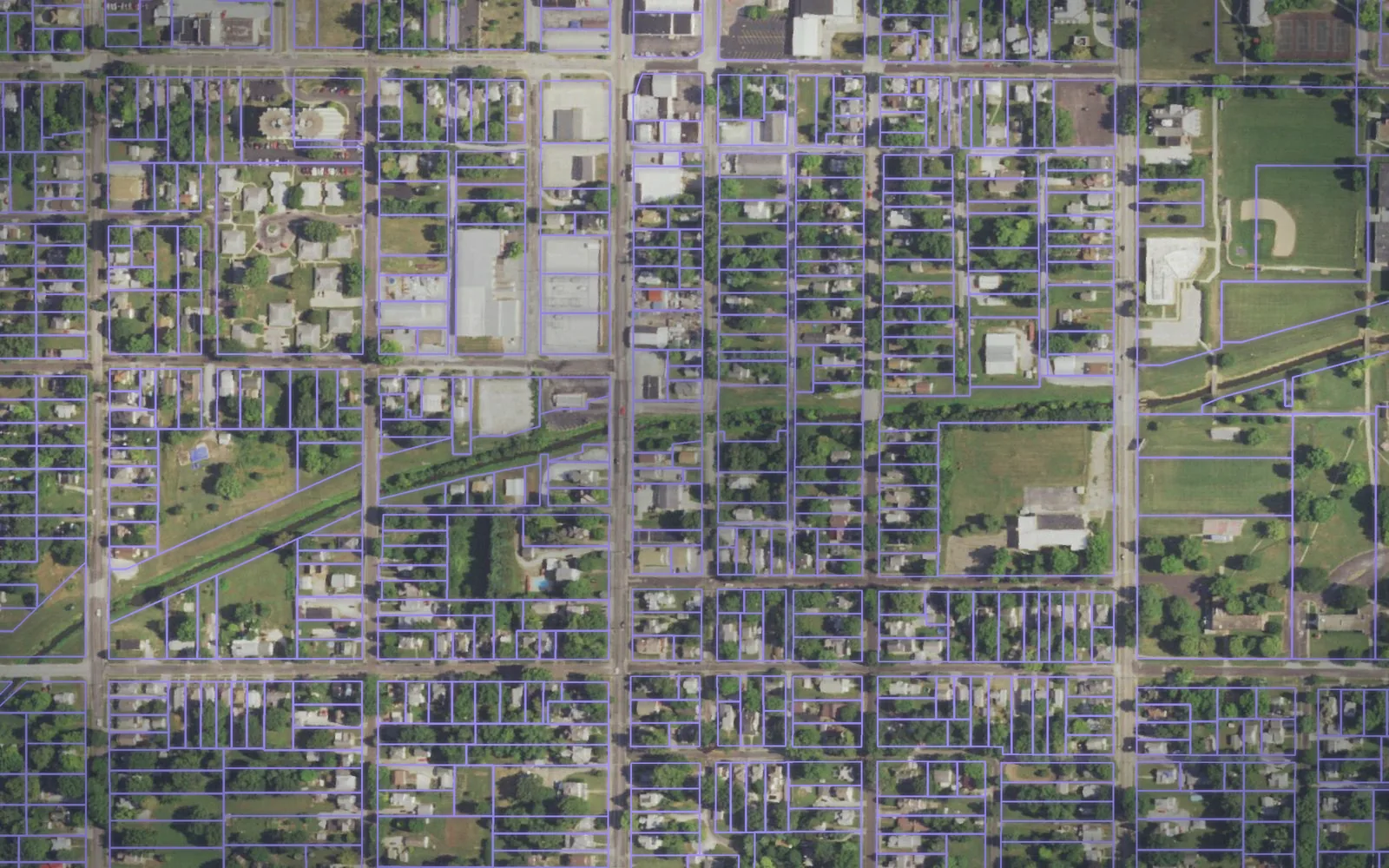 Parcel boundaries over aerial imagery of Morgan County, Illinois
