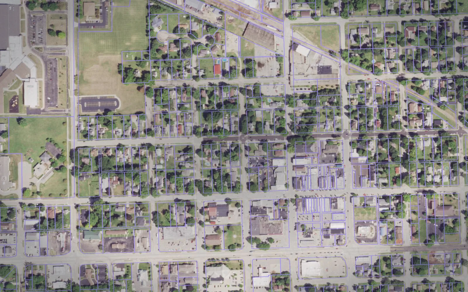 Parcel boundaries over aerial imagery of Ogle County, Illinois