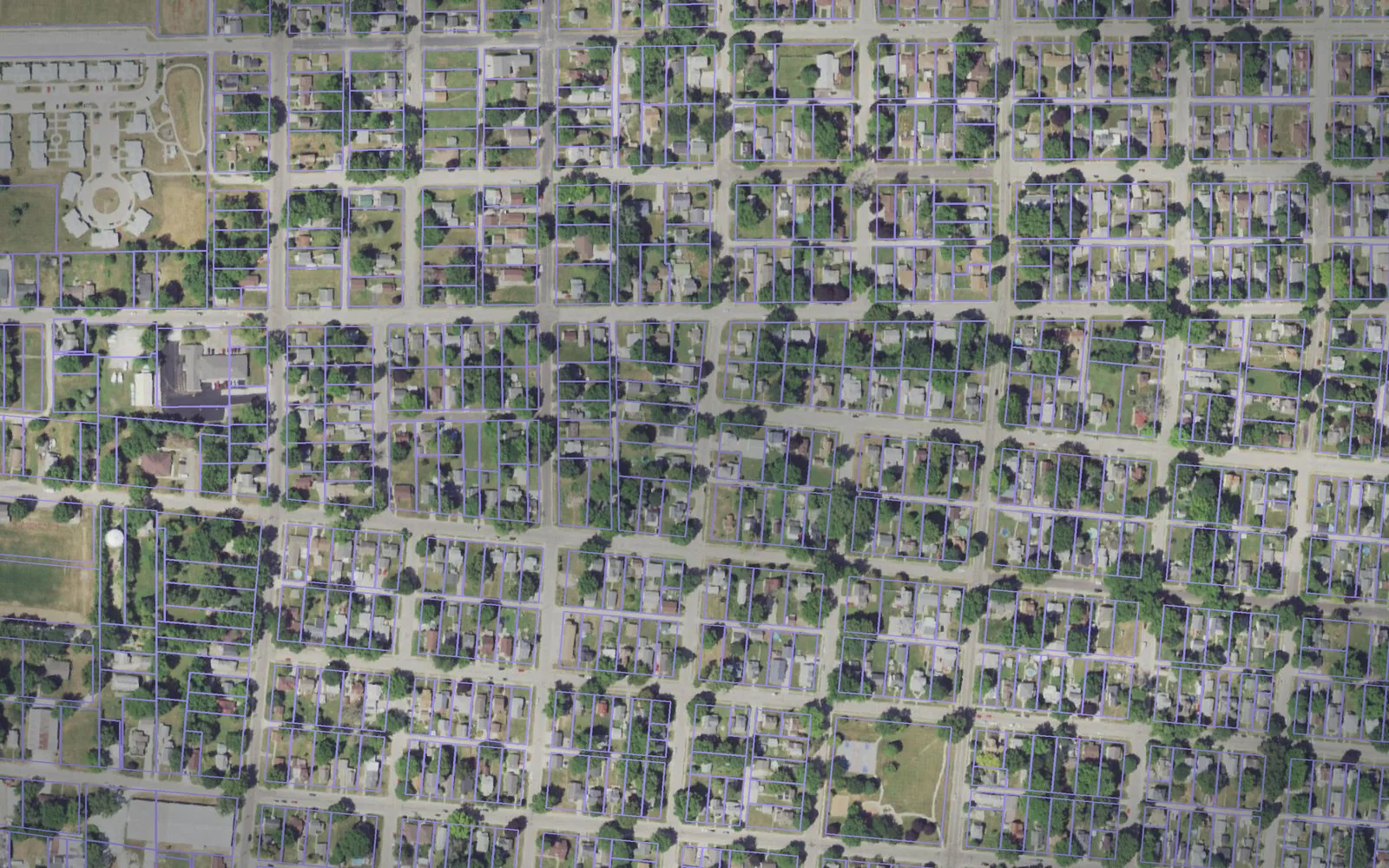 Parcel boundaries over aerial imagery of Whiteside County, Illinois