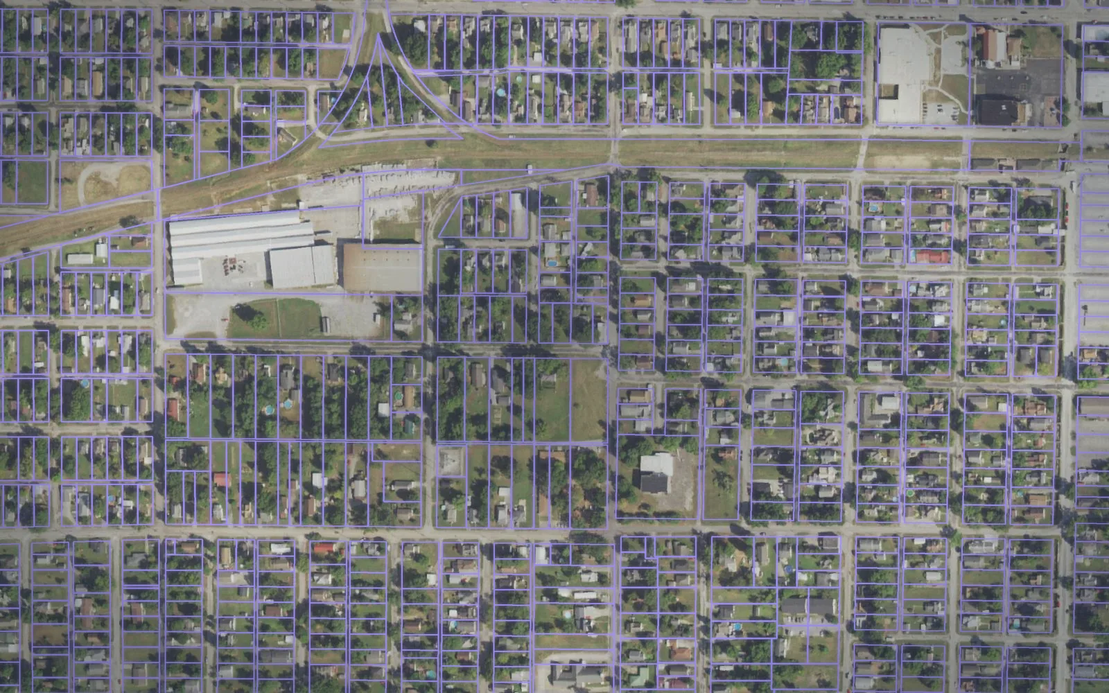 Parcel boundaries over aerial imagery of Williamson County, Illinois