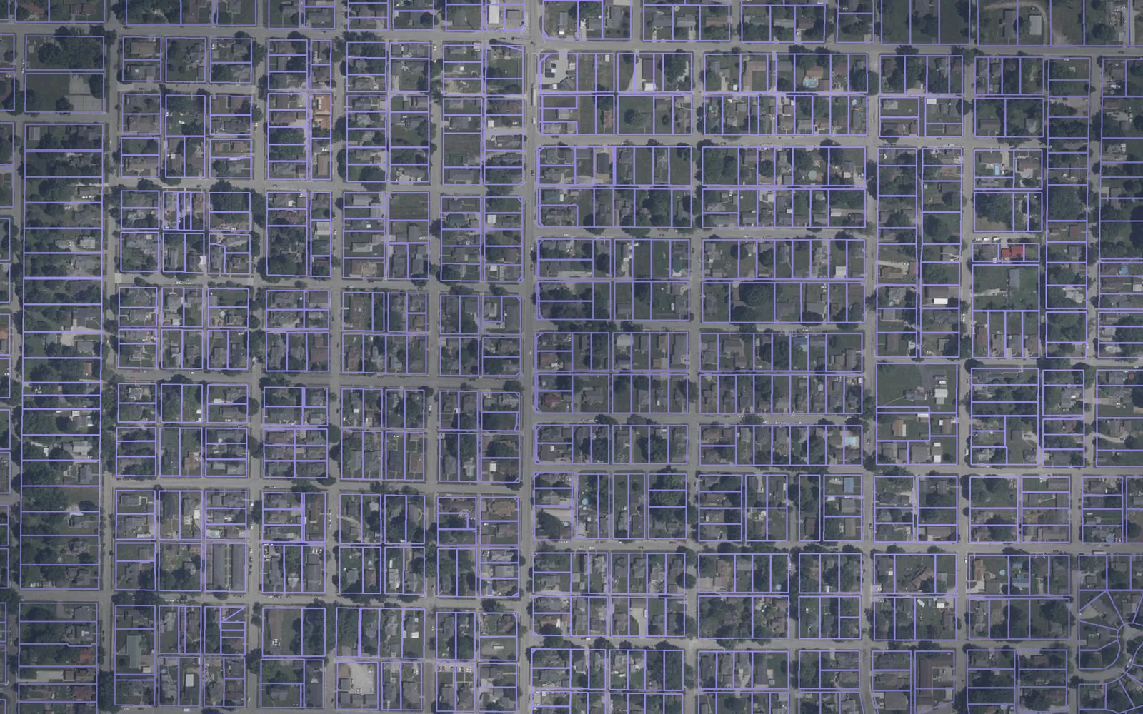 Parcel boundaries over aerial imagery of Clay County, Indiana