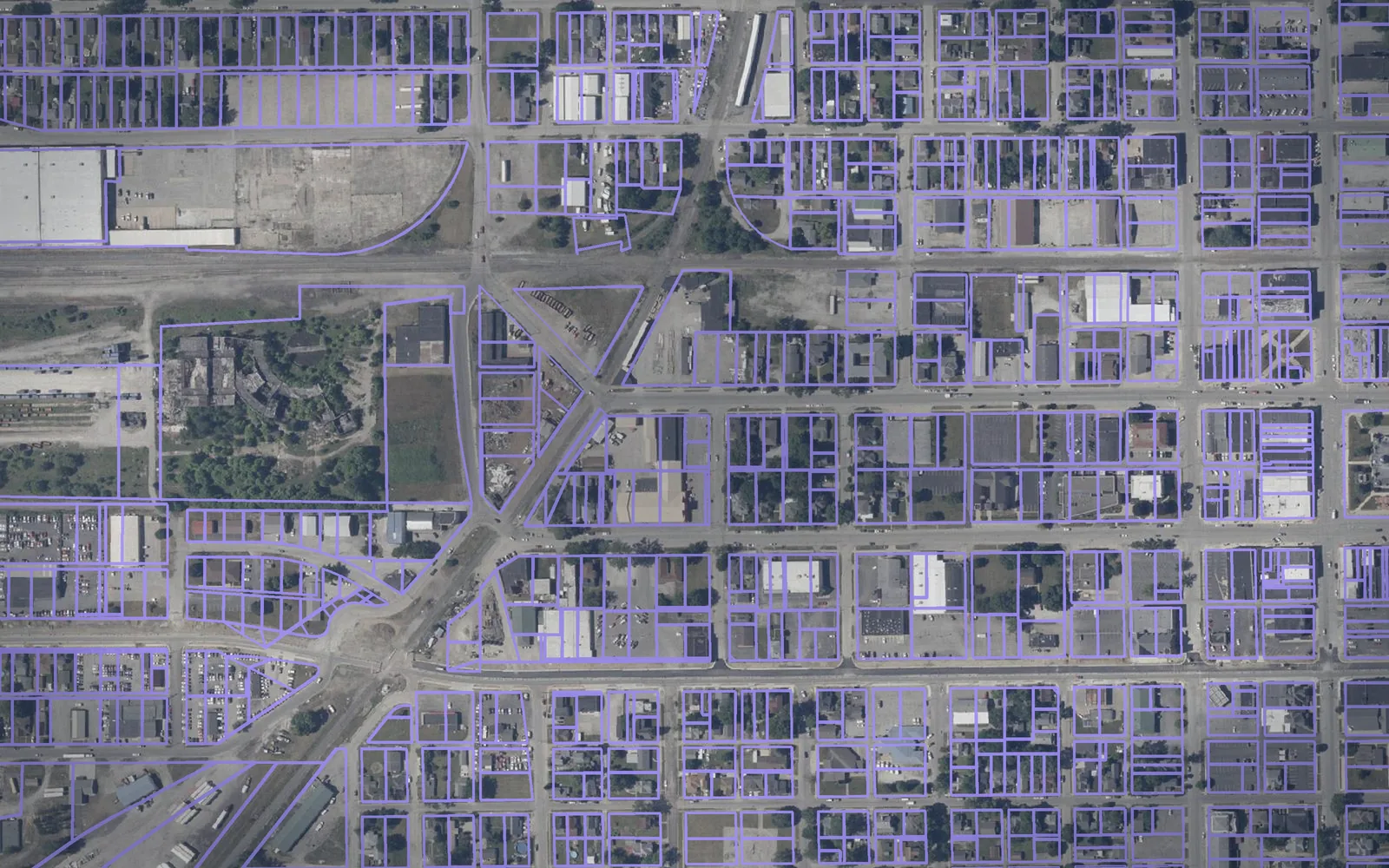 Parcel boundaries over aerial imagery of Clinton County, Indiana