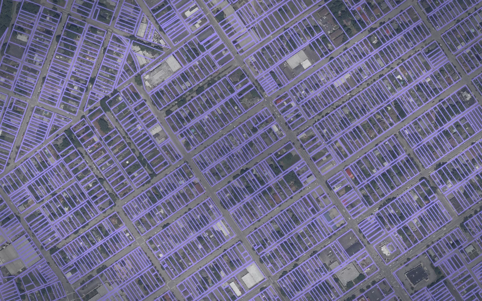 Parcel boundaries over aerial imagery of Floyd County, Indiana
