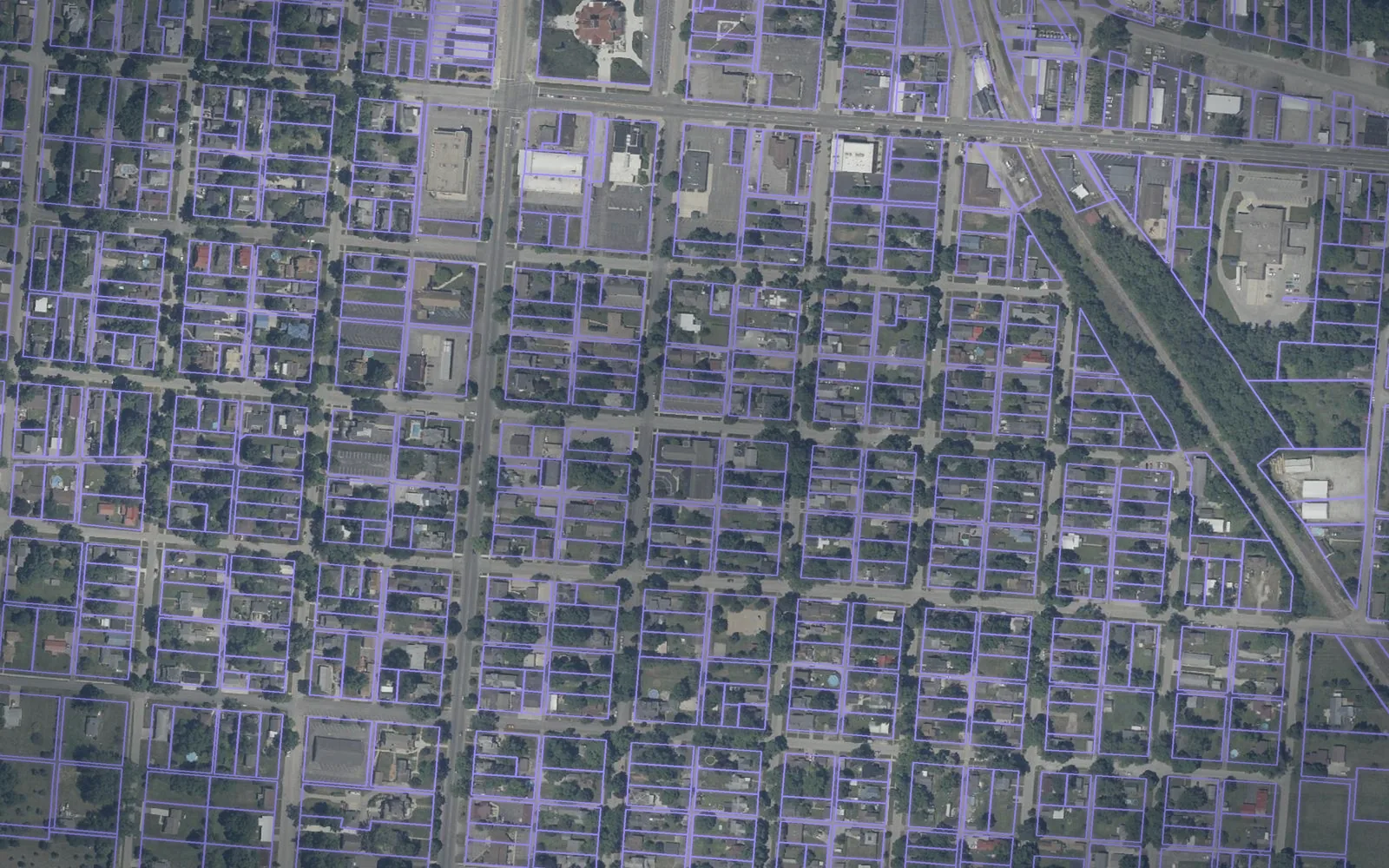 Parcel boundaries over aerial imagery of Fulton County, Indiana