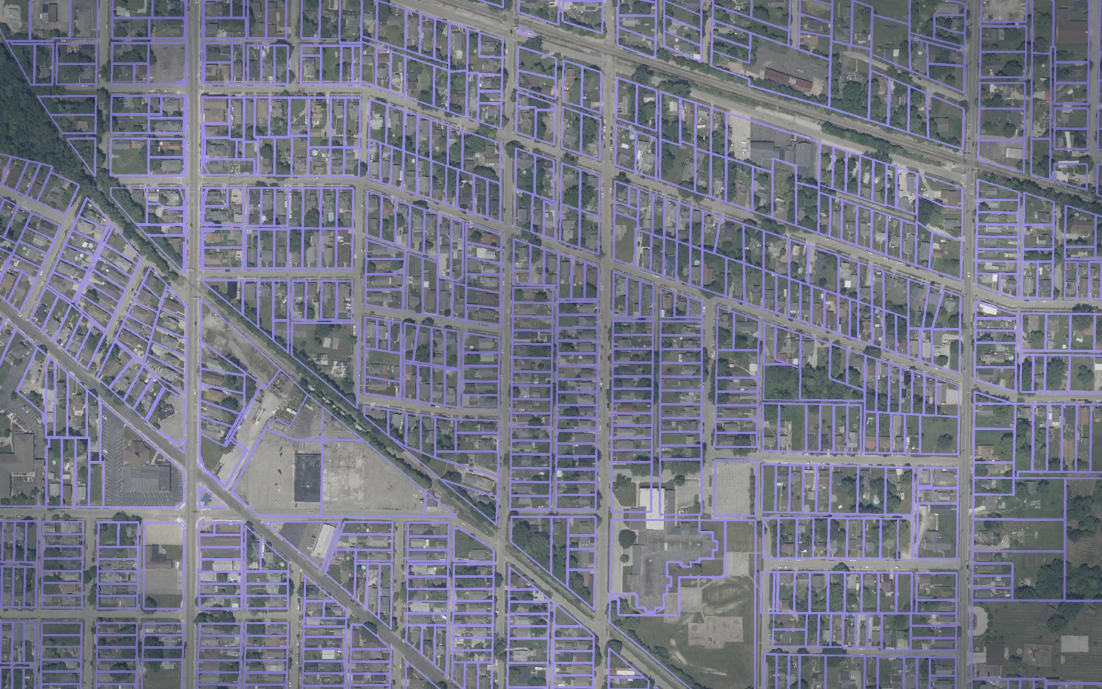 Parcel boundaries over aerial imagery of Henry County, Indiana