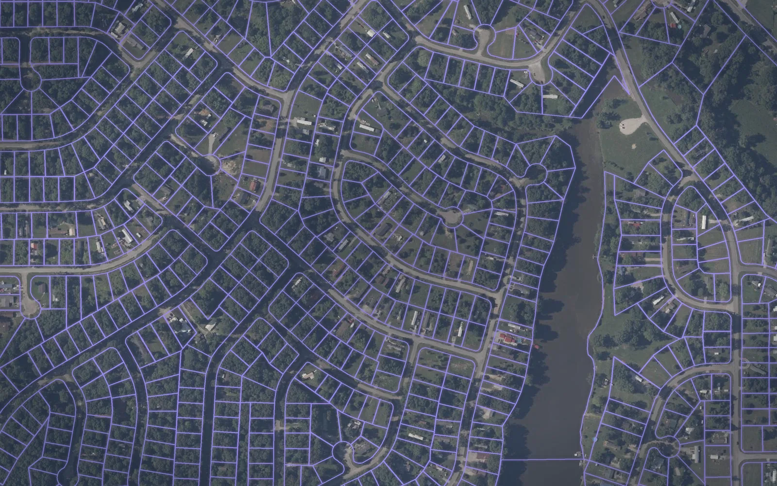 Parcel boundaries over aerial imagery of Jennings County, Indiana