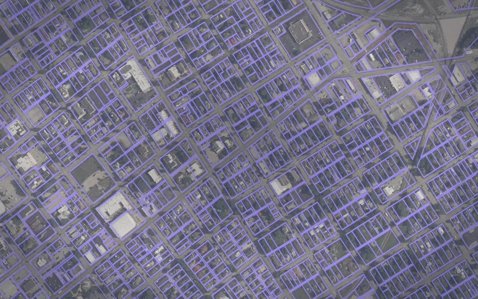 Parcel boundaries over aerial imagery of Knox County, Indiana