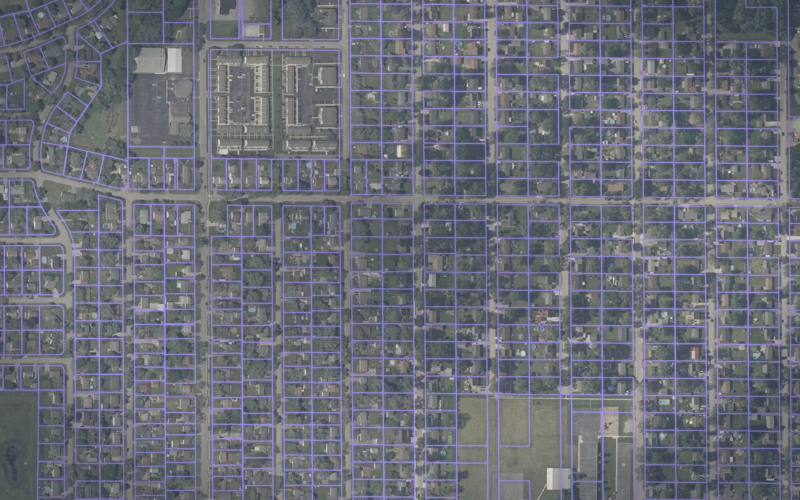 Parcel boundaries over aerial imagery of Porter County, Indiana