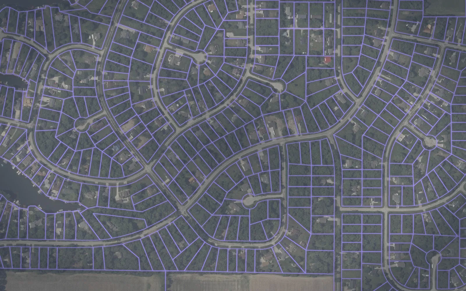 Parcel boundaries over aerial imagery of Putnam County, Indiana