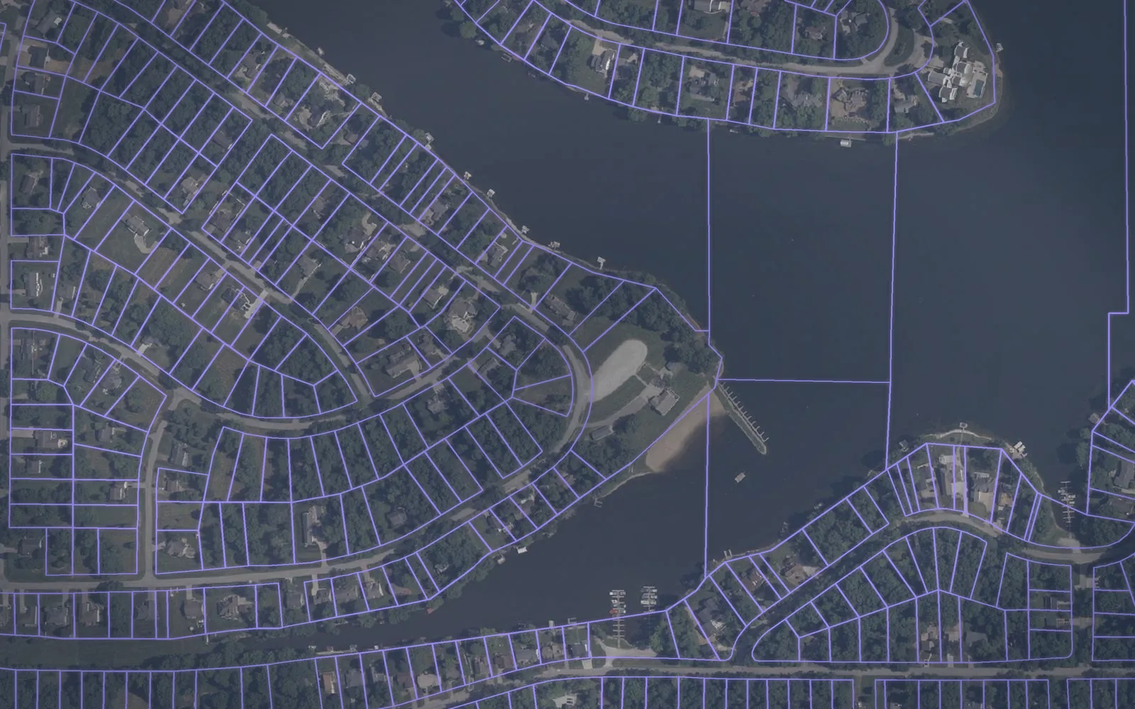 Parcel boundaries over aerial imagery of Spencer County, Indiana