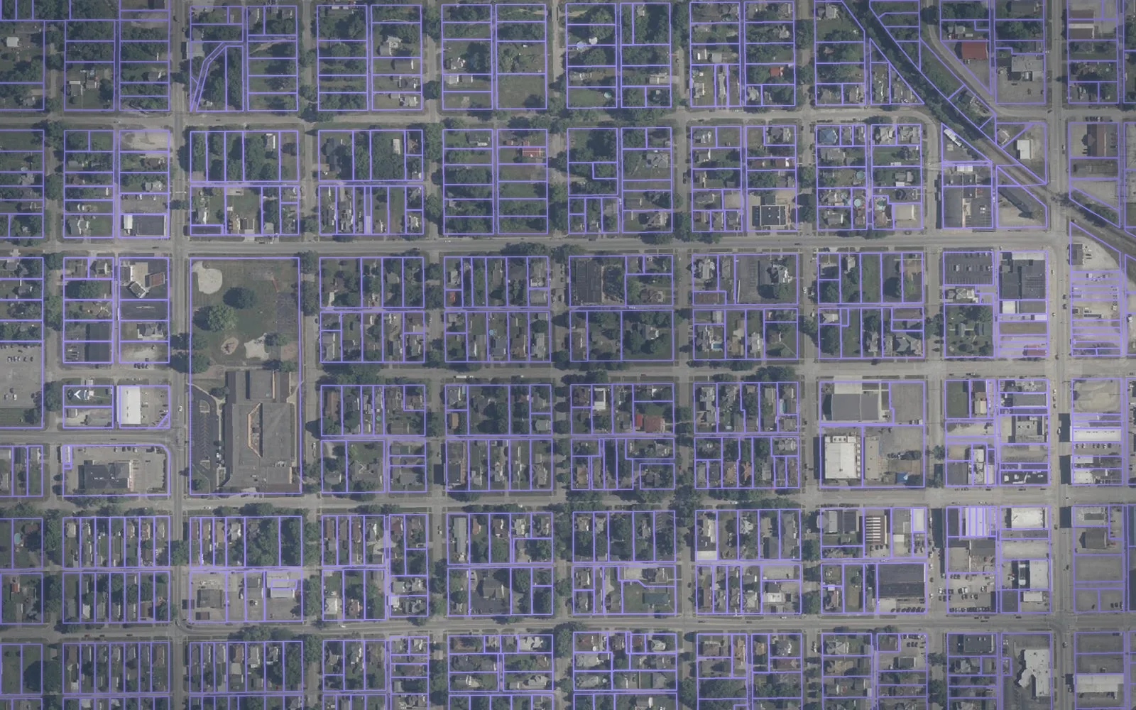 Parcel boundaries over aerial imagery of Vermillion County, Indiana