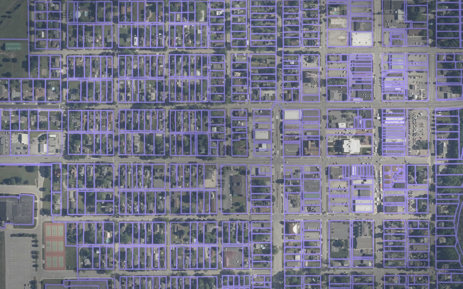 Parcel boundaries over aerial imagery of White County, Indiana