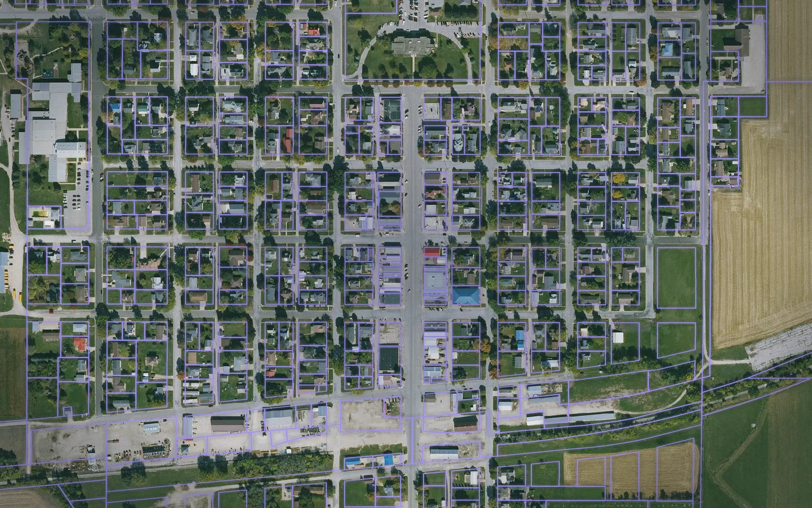Parcel boundaries over aerial imagery of Butler County, Iowa