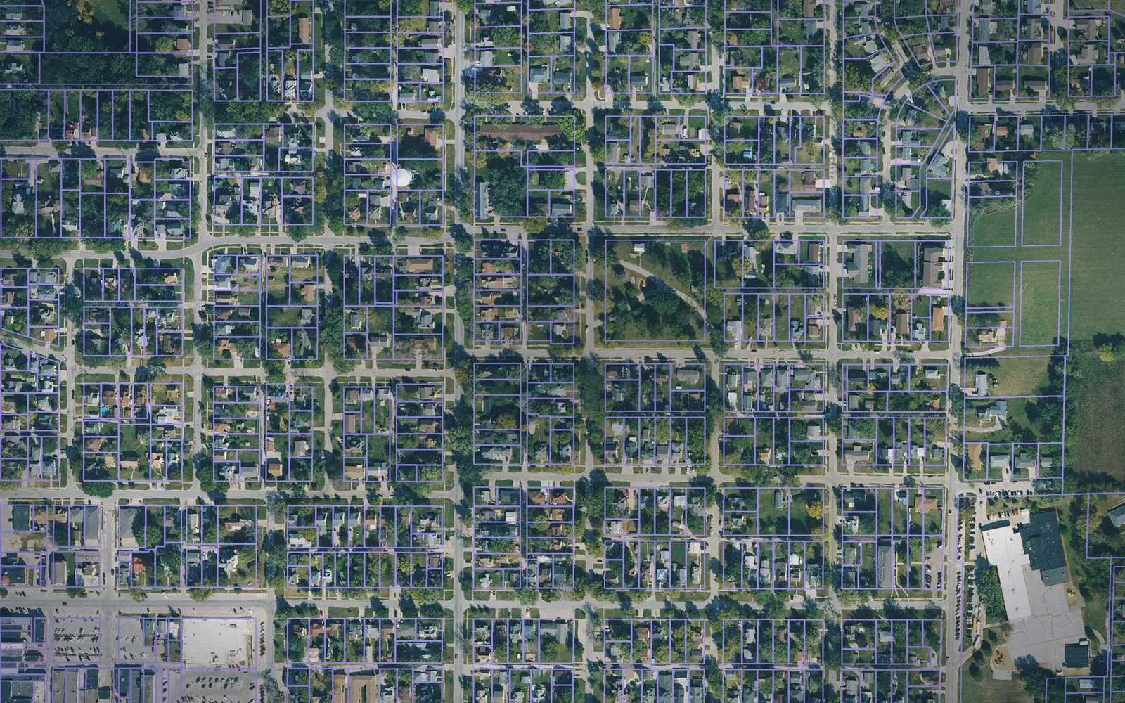 Parcel boundaries over aerial imagery of Crawford County, Iowa