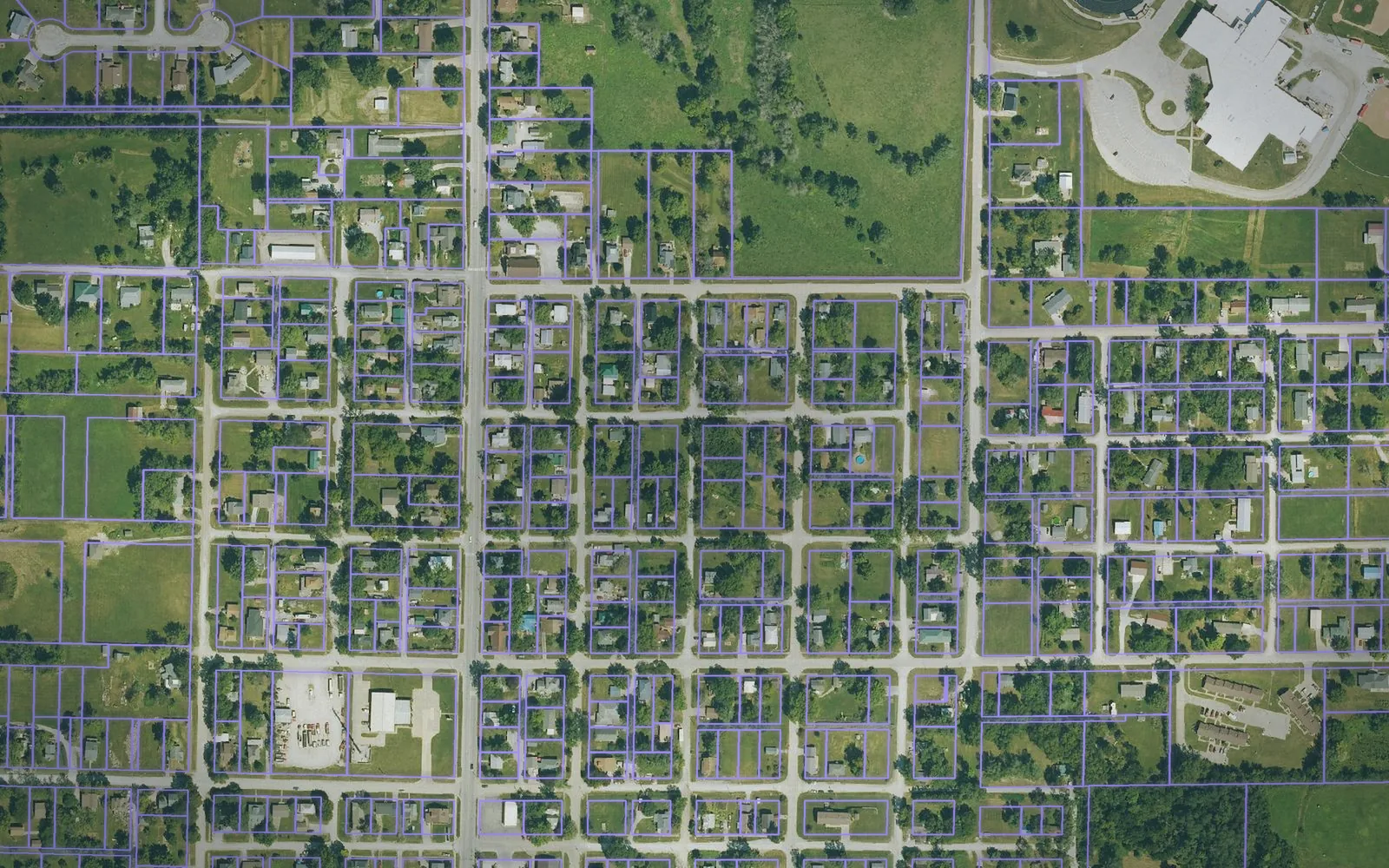 Parcel boundaries over aerial imagery of Decatur County, Iowa