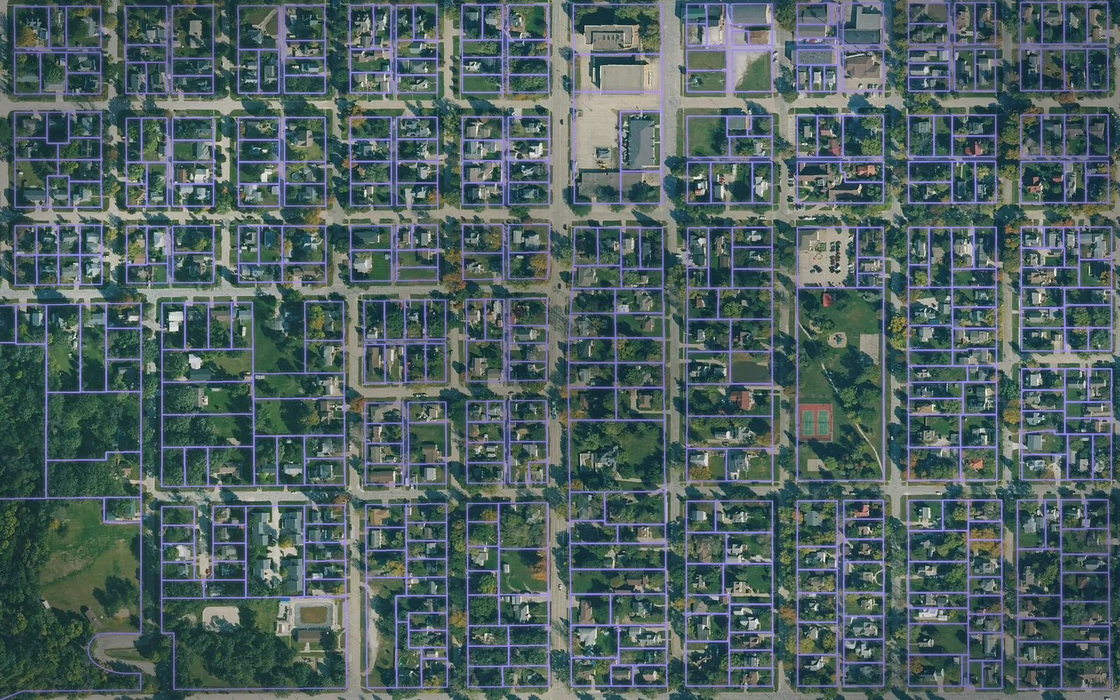 Parcel boundaries over aerial imagery of Greene County, Iowa