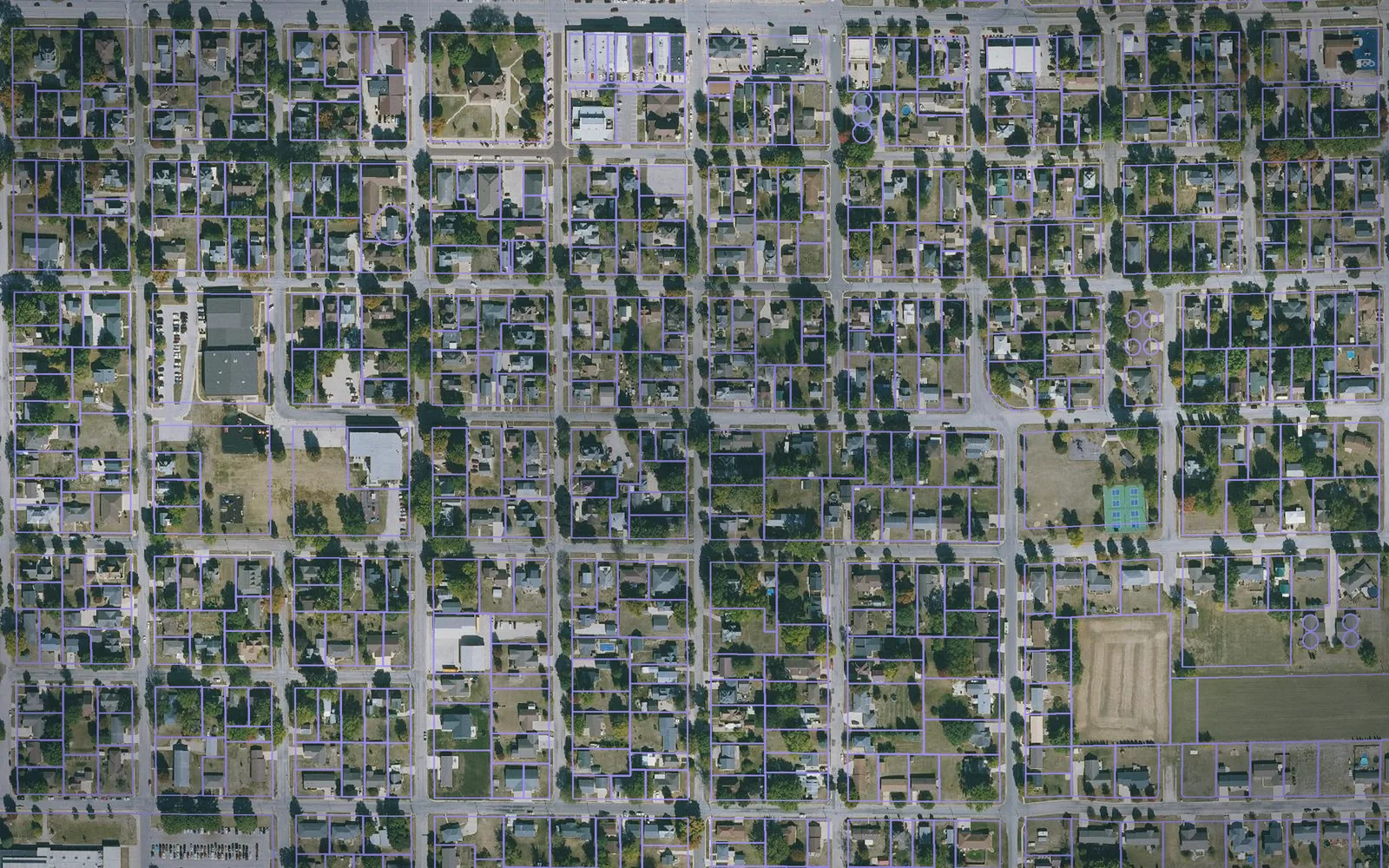 Parcel boundaries over aerial imagery of Grundy County, Iowa