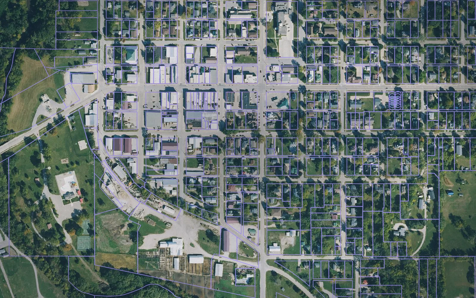 Parcel boundaries over aerial imagery of Guthrie County, Iowa