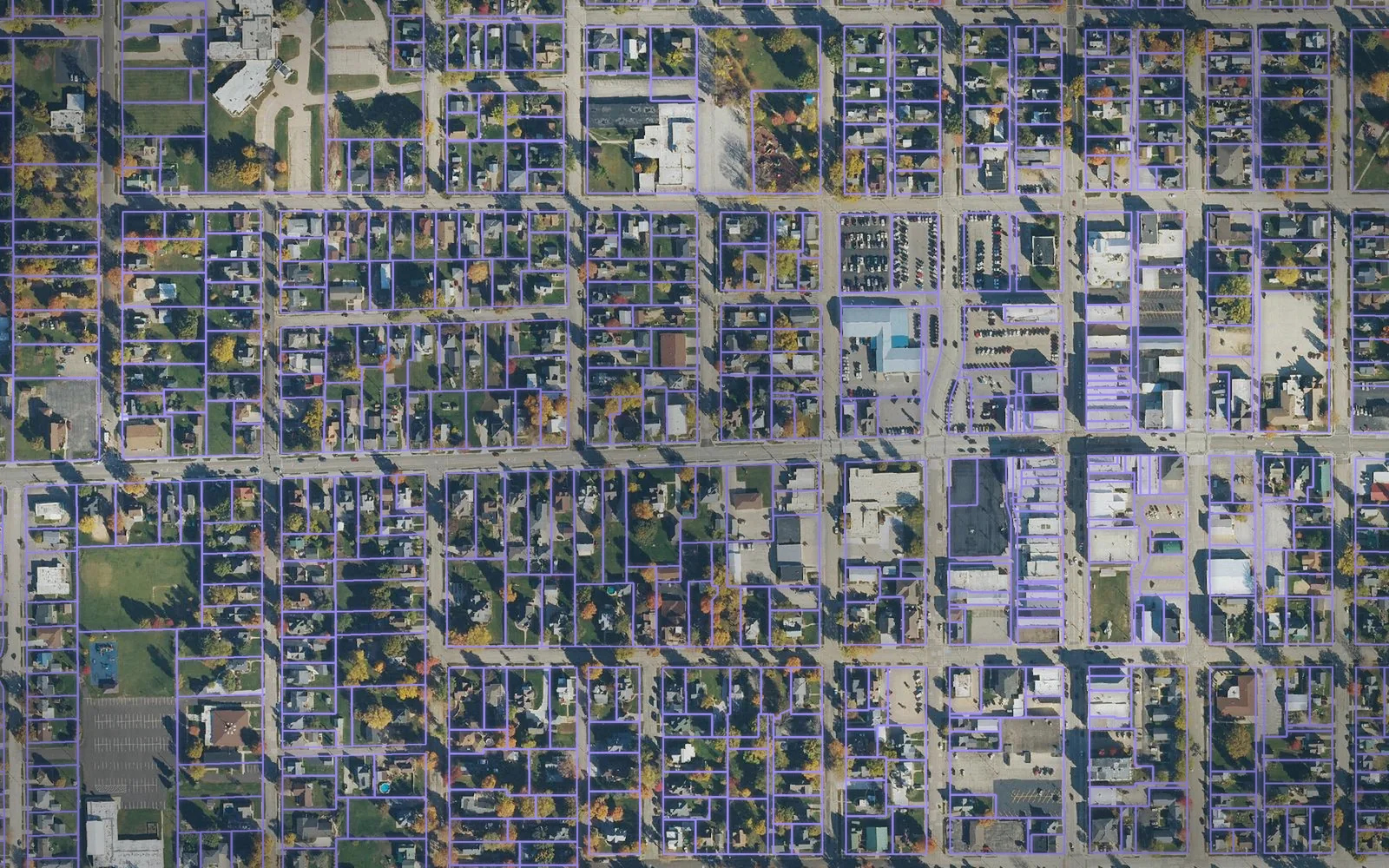 Parcel boundaries over aerial imagery of Jackson County, Iowa