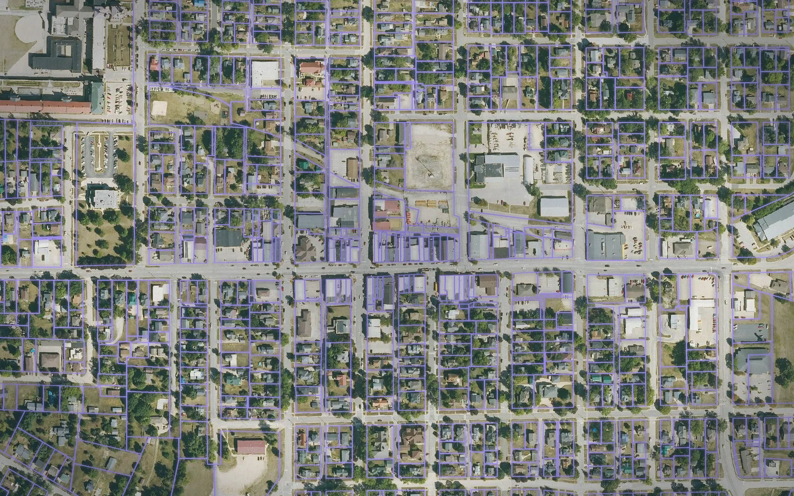 Parcel boundaries over aerial imagery of Jones County, Iowa