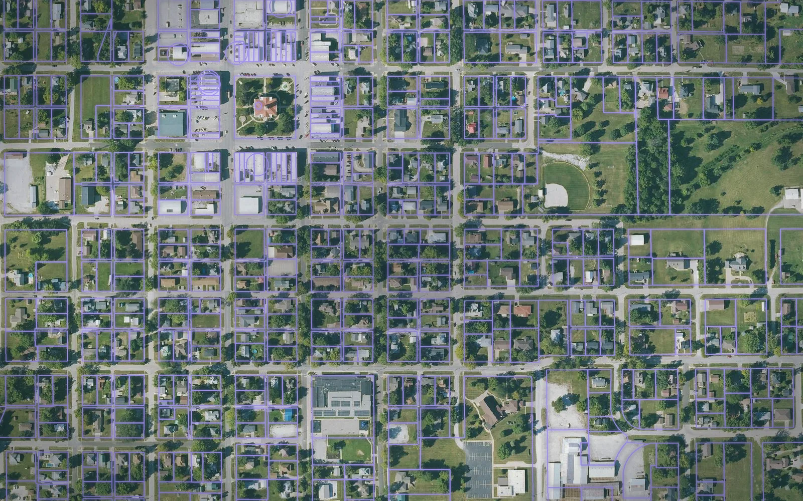 Parcel boundaries over aerial imagery of Keokuk County, Iowa